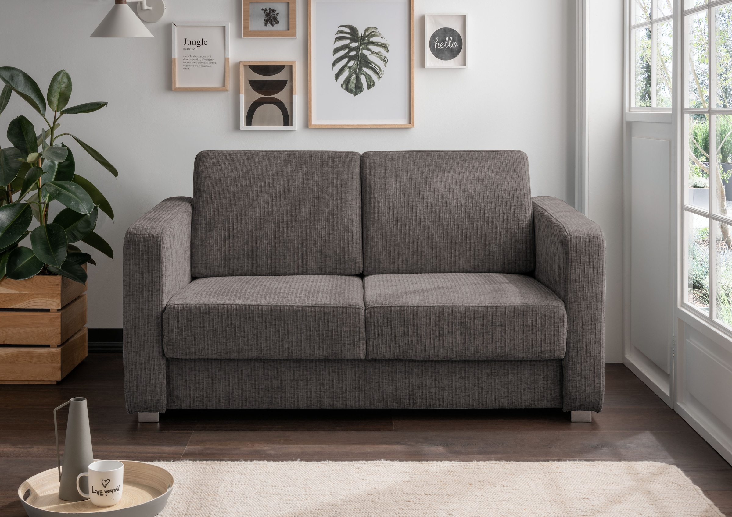 Home affaire Schlafsofa "MIA modern und bequem, schmale Armlehnen, Einzelauszug" mit 2 Einzelauszügen als Längsschläfer