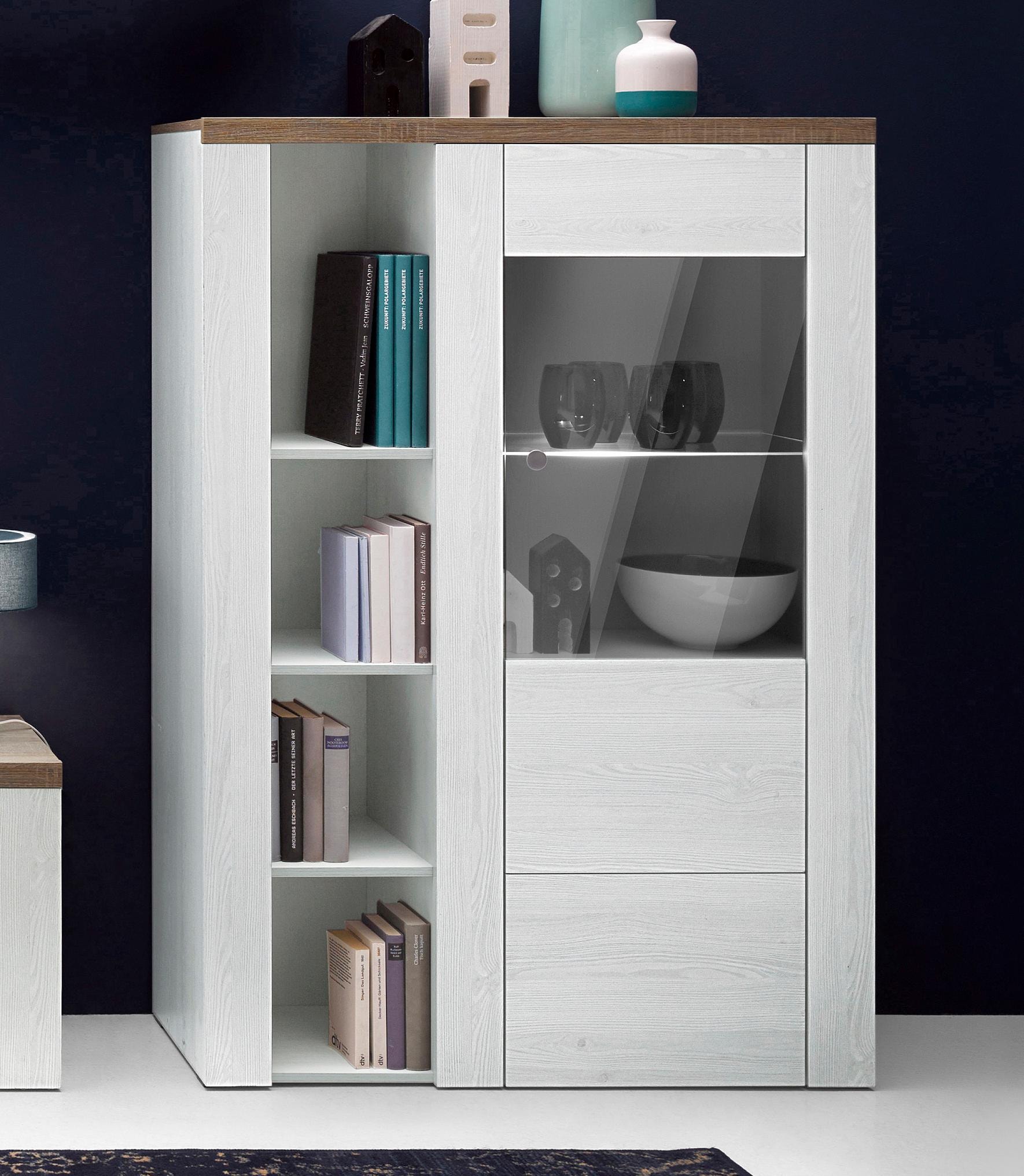 Vitrine, Höhe 145 cm mit | online BAUR Glaseinsatz kaufen