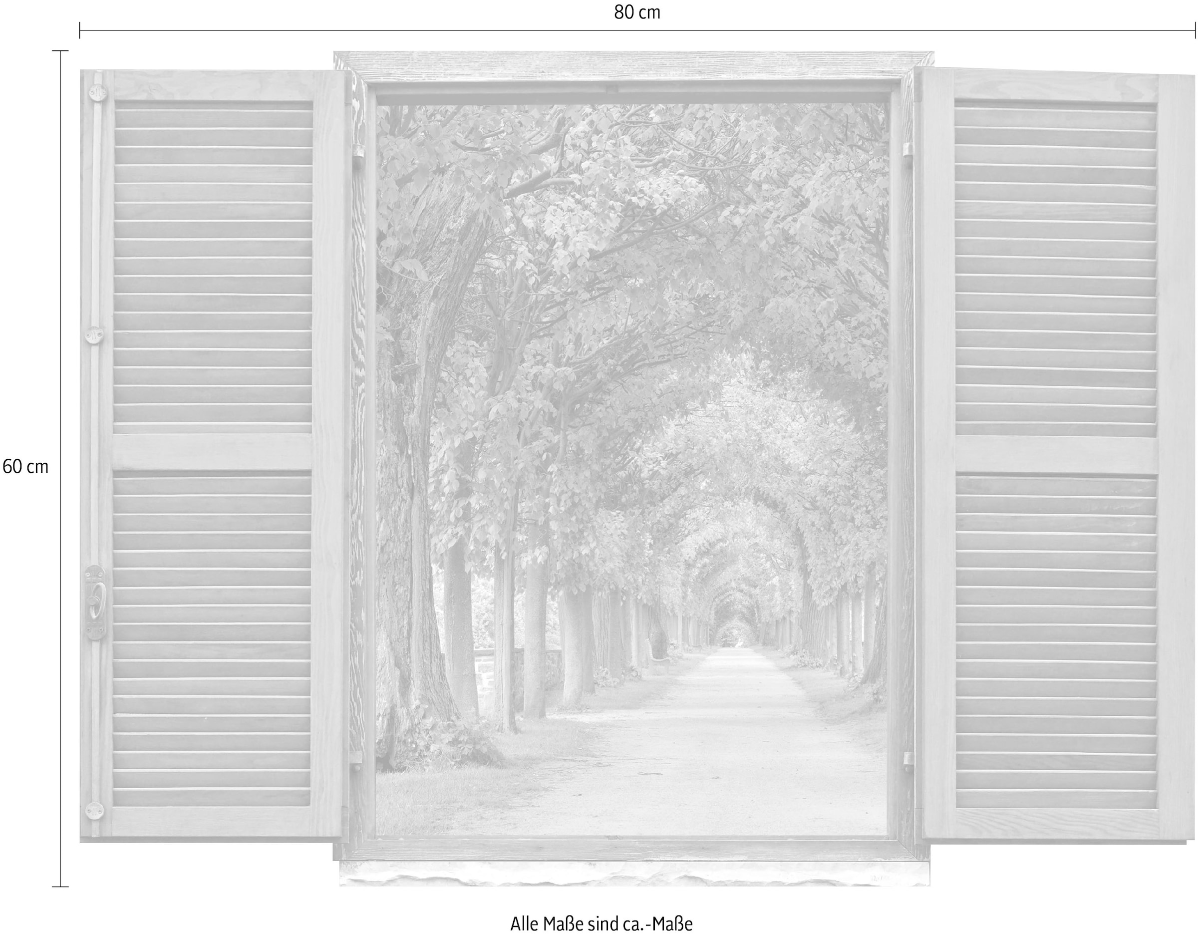 queence Wandtattoo »Allee« Wandsticker, Wandbild, selbstklebend, 3D, Fenster