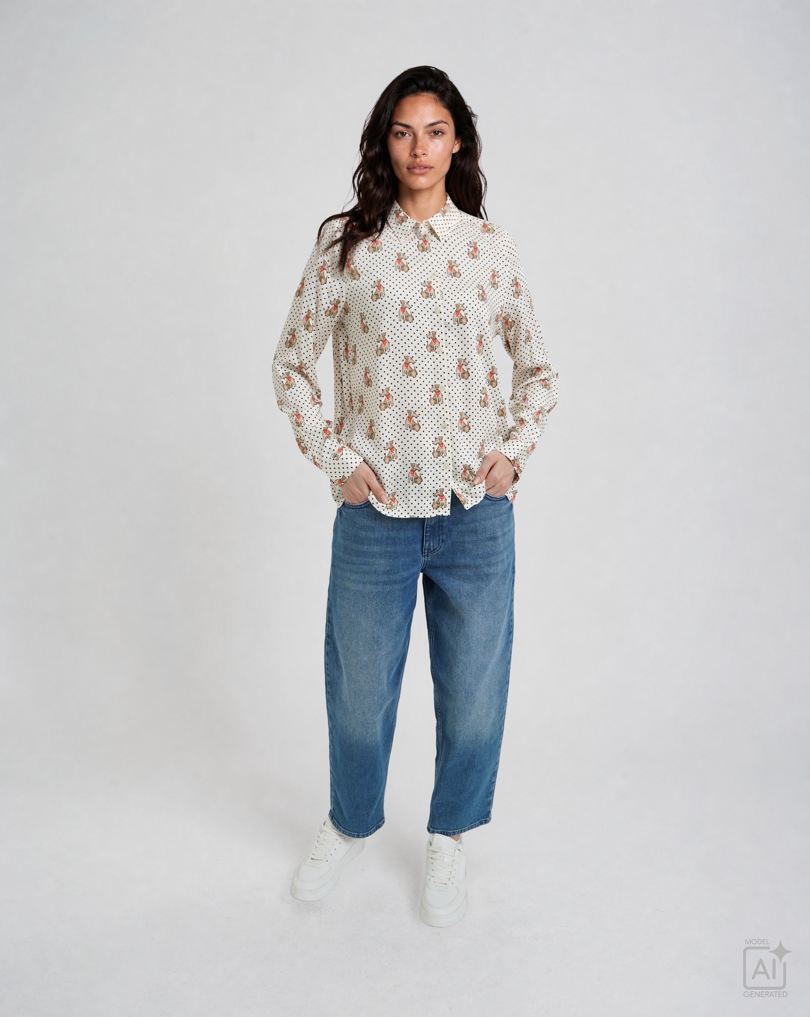 Milano Italy Langarmbluse mit All Over Print