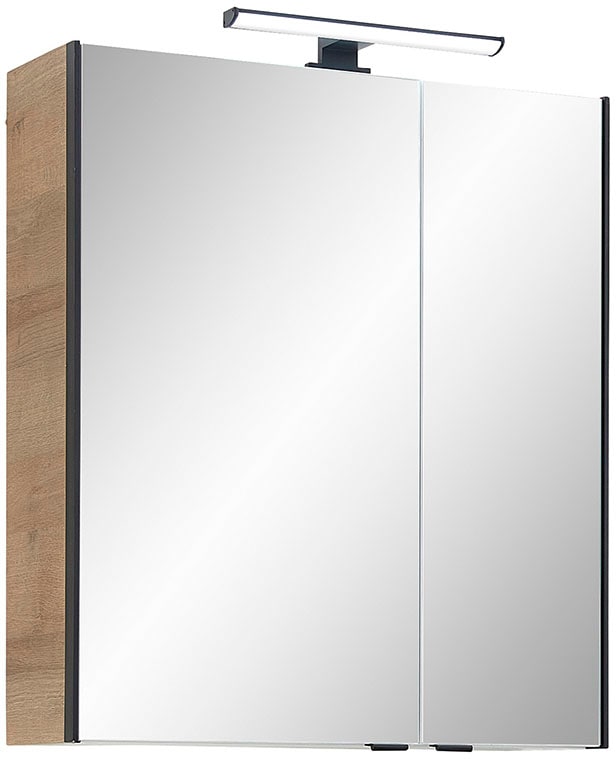 Saphir Badmöbel-Set »Quickset 395 5-teilig, Waschbeckenunterschrank mit LED-Spiegelschrank«, (6 St.), Unterschrank, Hängeschrank, Midischrank, inkl. Türdämpfer, 7 Türen