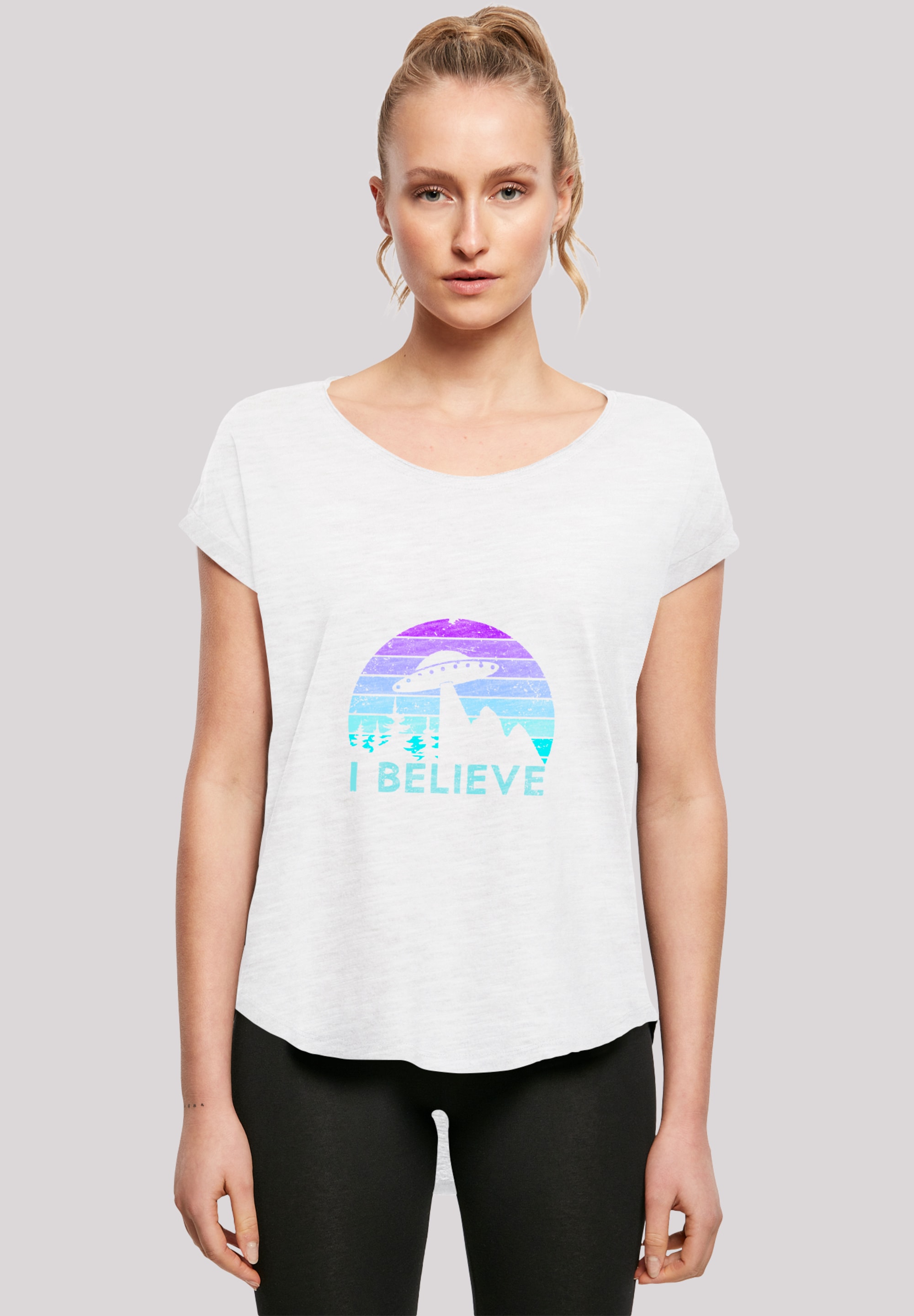 F4NT4STIC T-Shirt »I BELIEVE UFO Alien Raumschiff Retro«, Premium Qualität