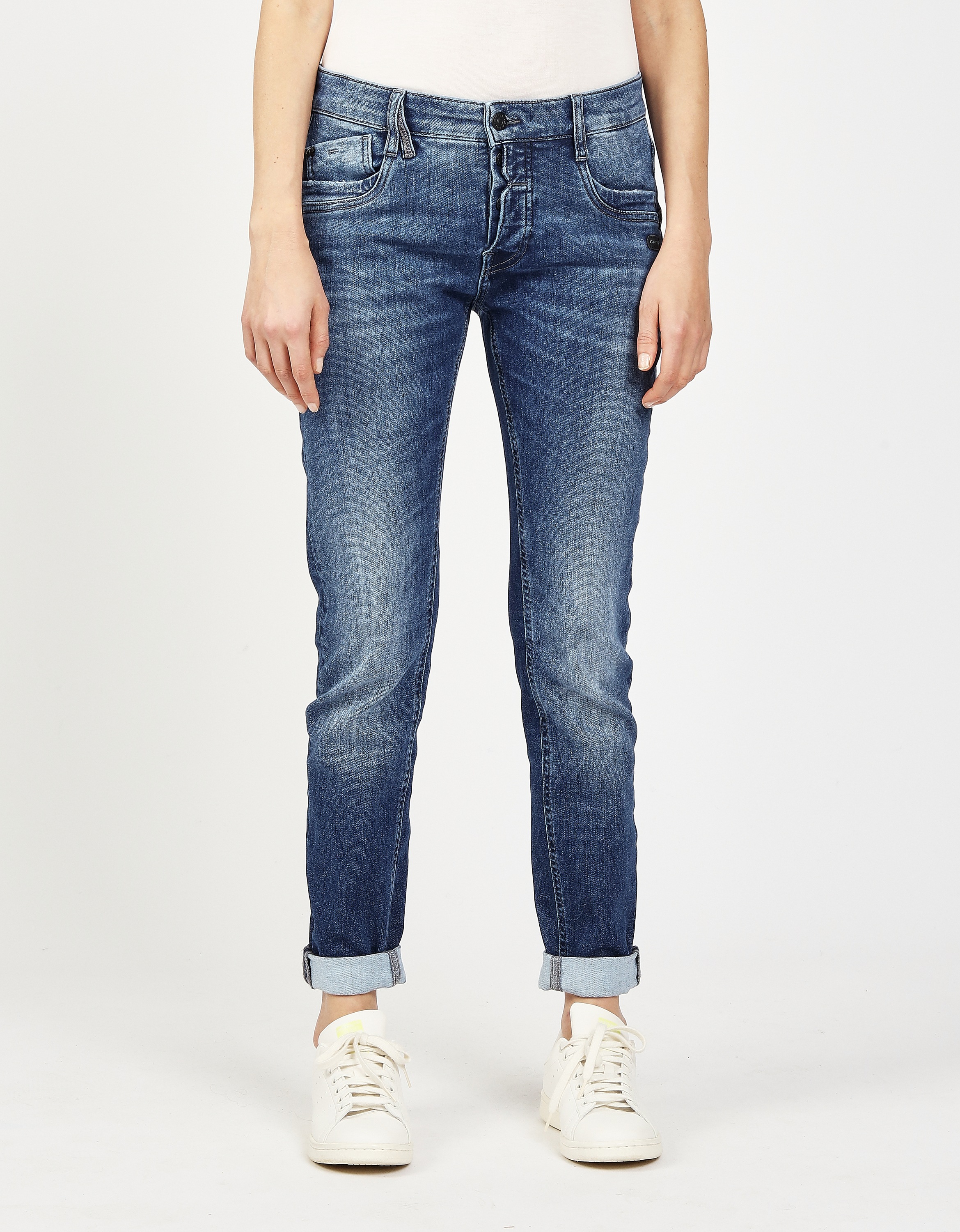 Relax-fit-Jeans GANG "GANG Jeans Relaxed Fit 94GERDA", Damen, Gr. 26, denim blau, Denim/Jeans, 79% Baumwolle, 20% Polyester, 1% Elasthan, Jeans