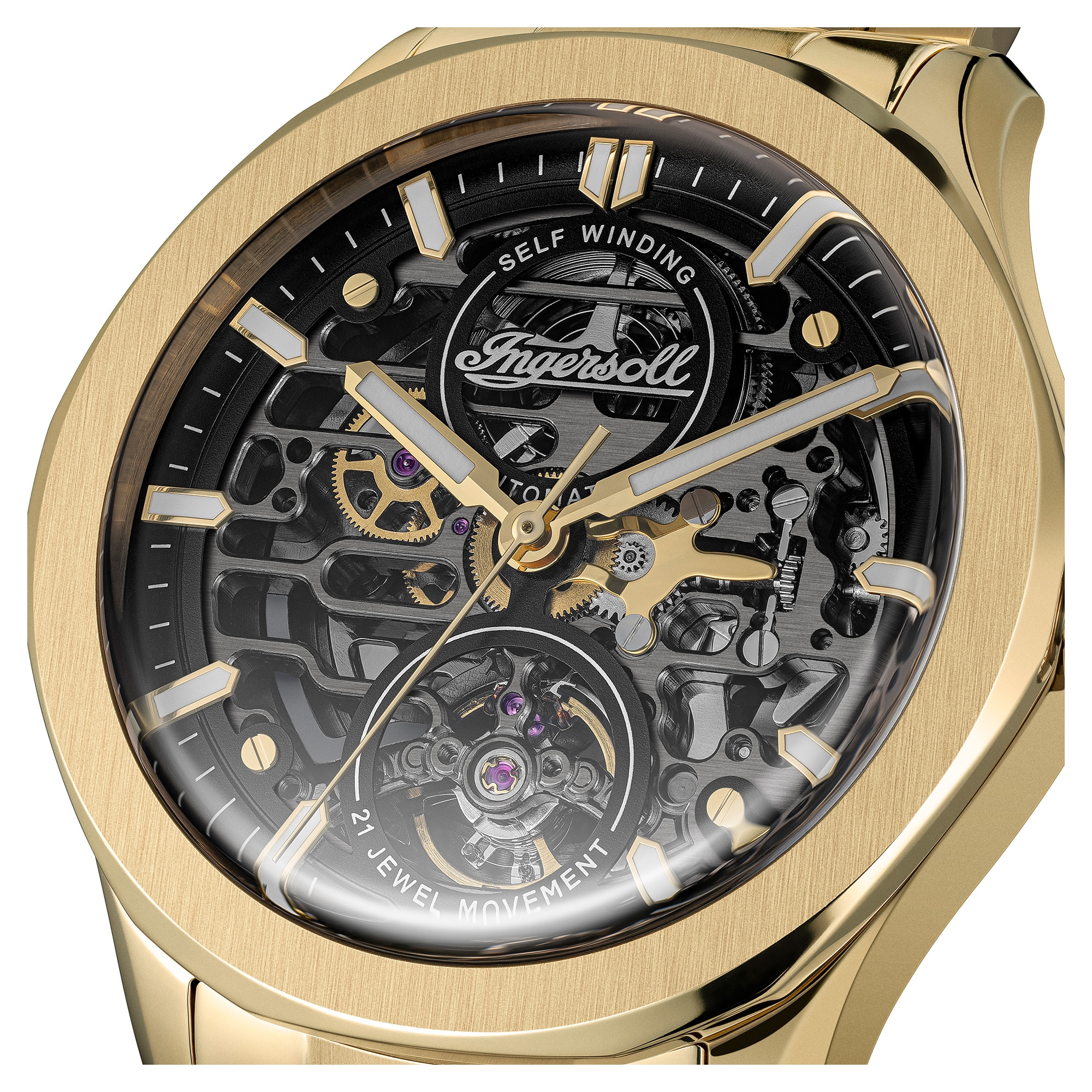 Ingersoll Automatikuhr »The Bronc« Armbanduhr, Herrenuhr, Mechanische Uhr, Edelstahlarmband, analog