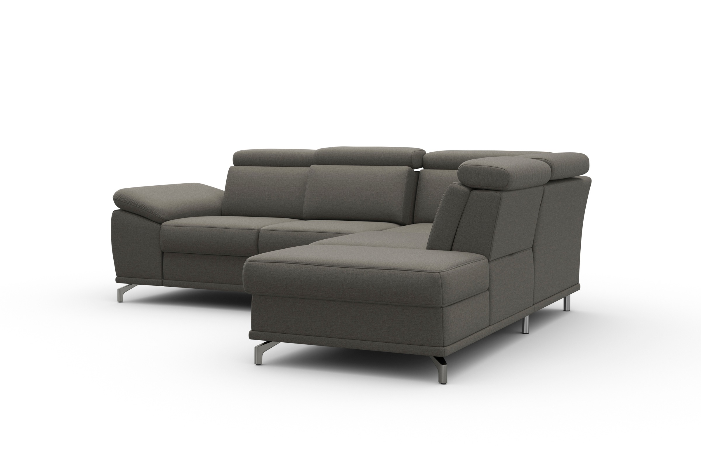 sit&more Ecksofa »Cabrio L-Form, mit Sitztiefenverstellung, Arm- und Kopfteilverstellung«, 3 Nierenkissen, Federkern, optional Bettfunktion und Stauraum