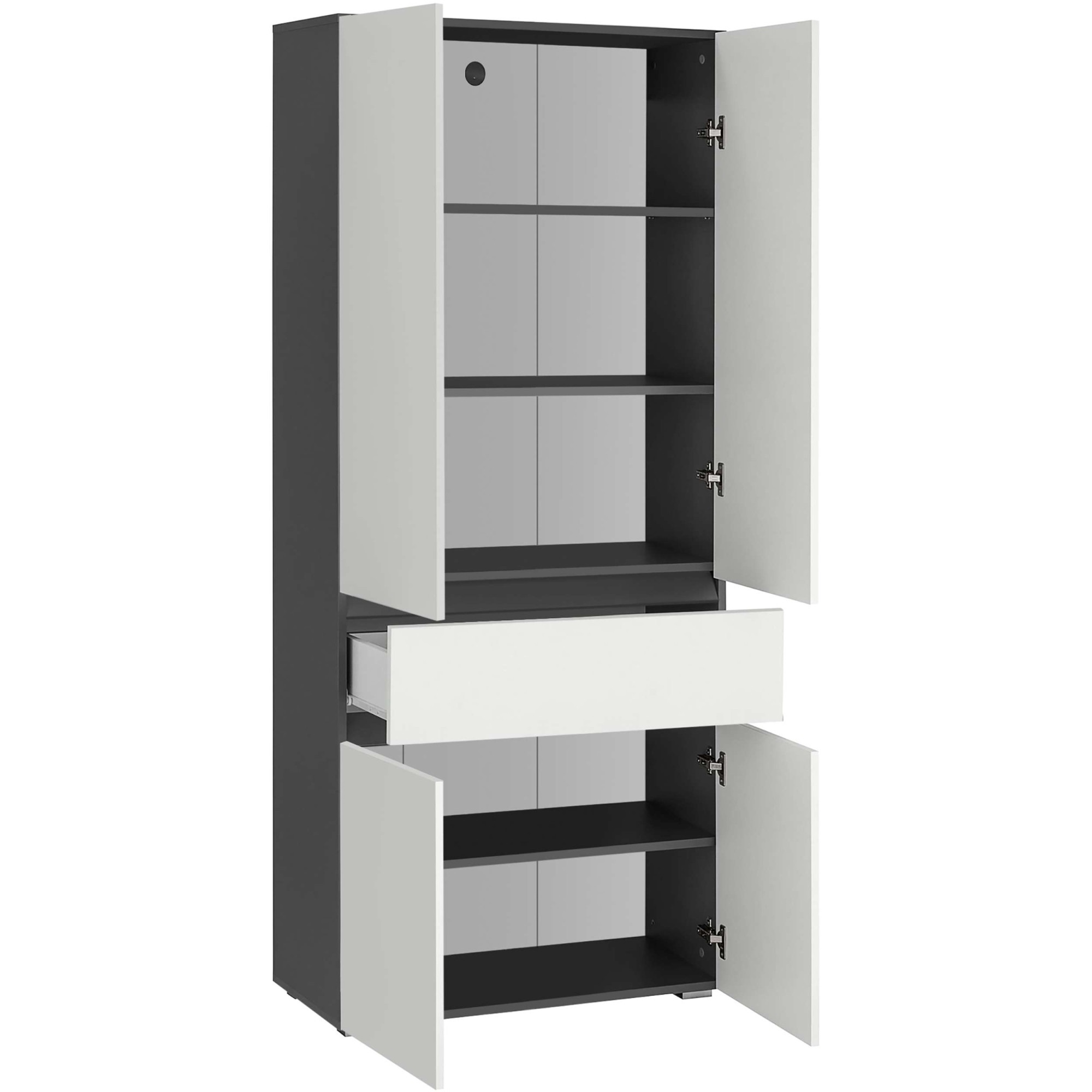 Home affaire Hochschrank »Wisla«, mit 4 Türen & 1 Schublade, Breite 76 cm, Höhe 180 cm