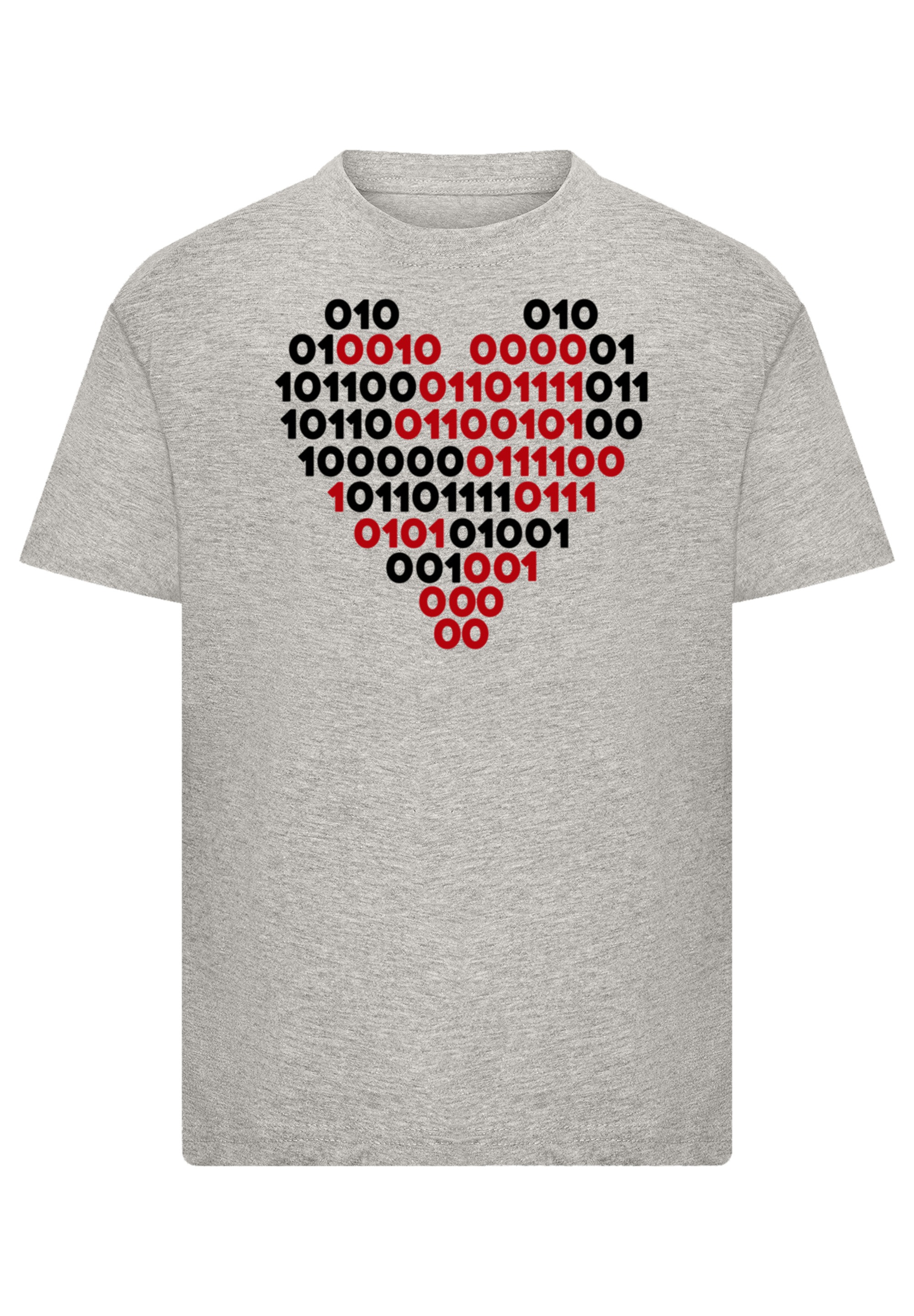 F4NT4STIC T-Shirt »I love you 01001001 Binary Code Herz Valentinstag«, Premium Qualität