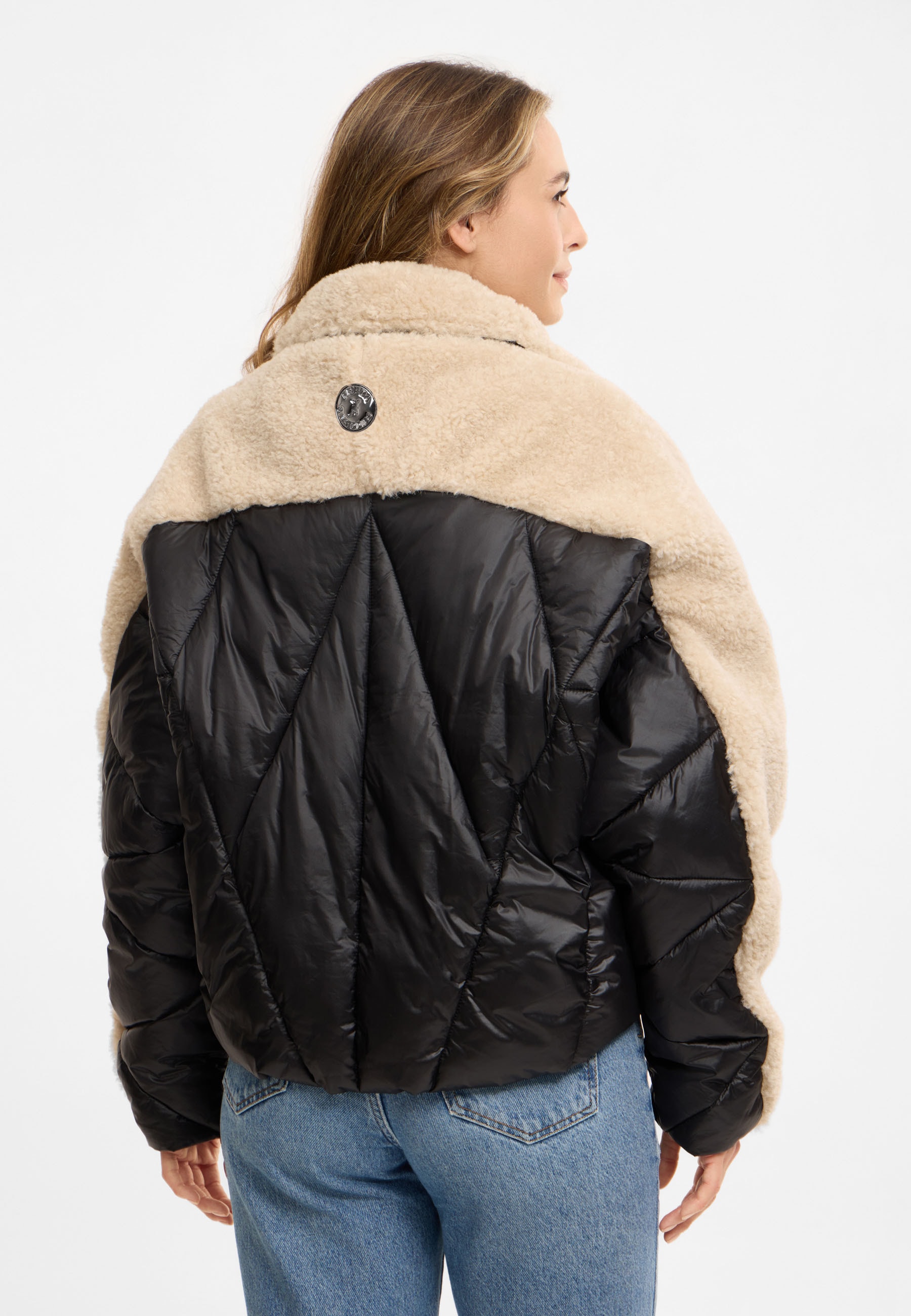 Frieda & Freddies Winterjacke »Frieda & Freddies Materialmix-Jacke mit Teddy und Stepp-Nylon«