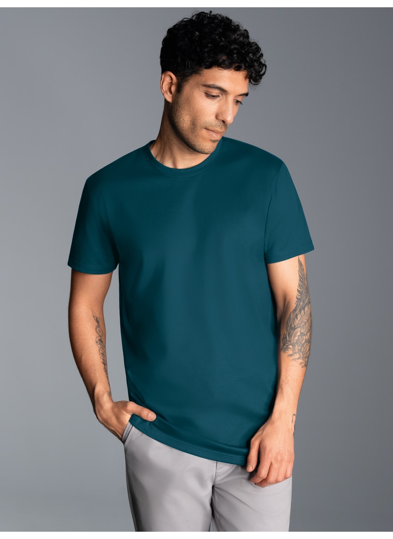 Trigema T-Shirt »TRIGEMA Slim Fit T-Shirt aus DELUXE Baumwolle«, (1 tlg.)