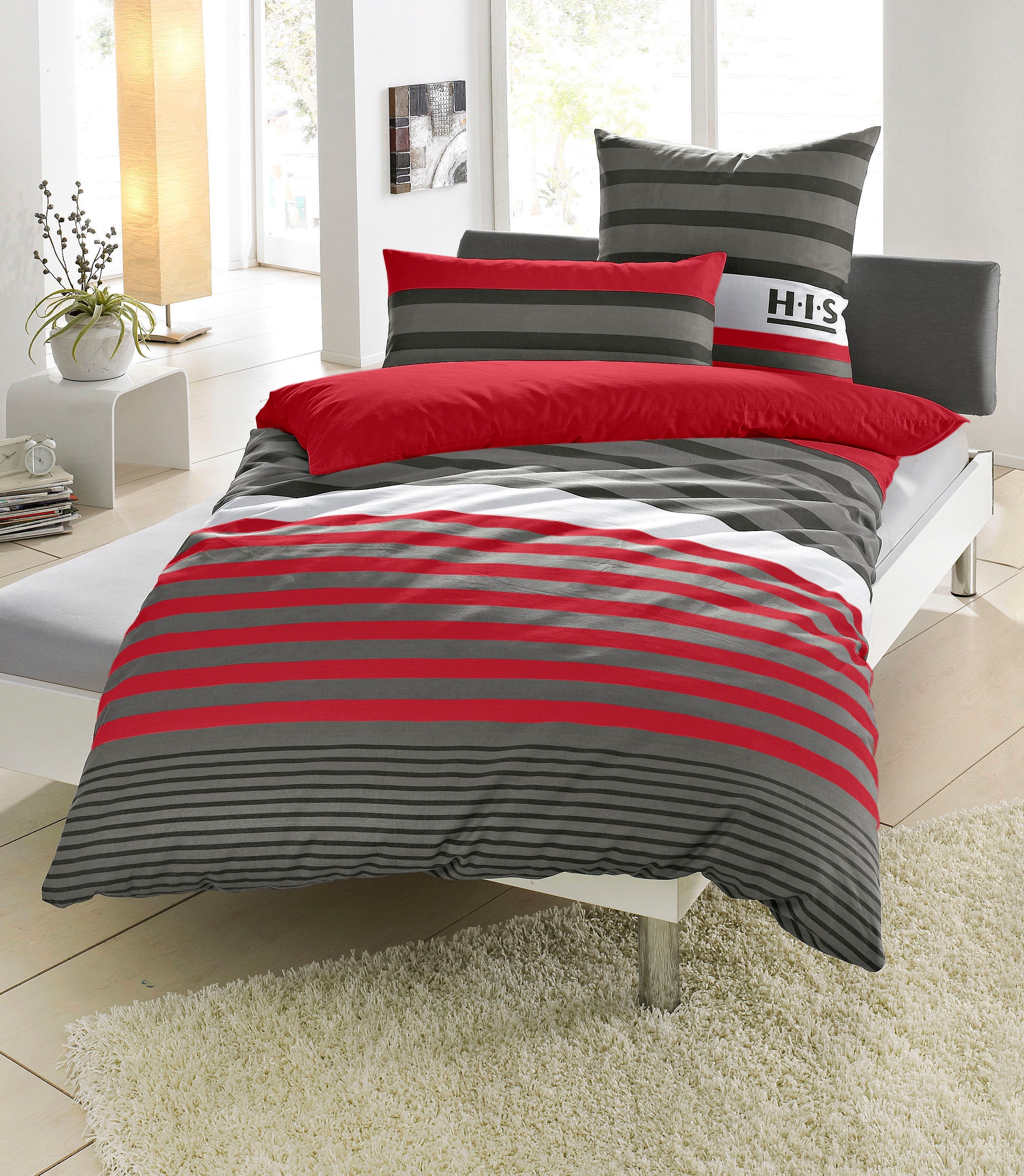 OTTO home Bettwäsche "Majoran" 2 gestreifte Bettwäsche in 4 Qualitäten, Marke H.I.S by OTTO home