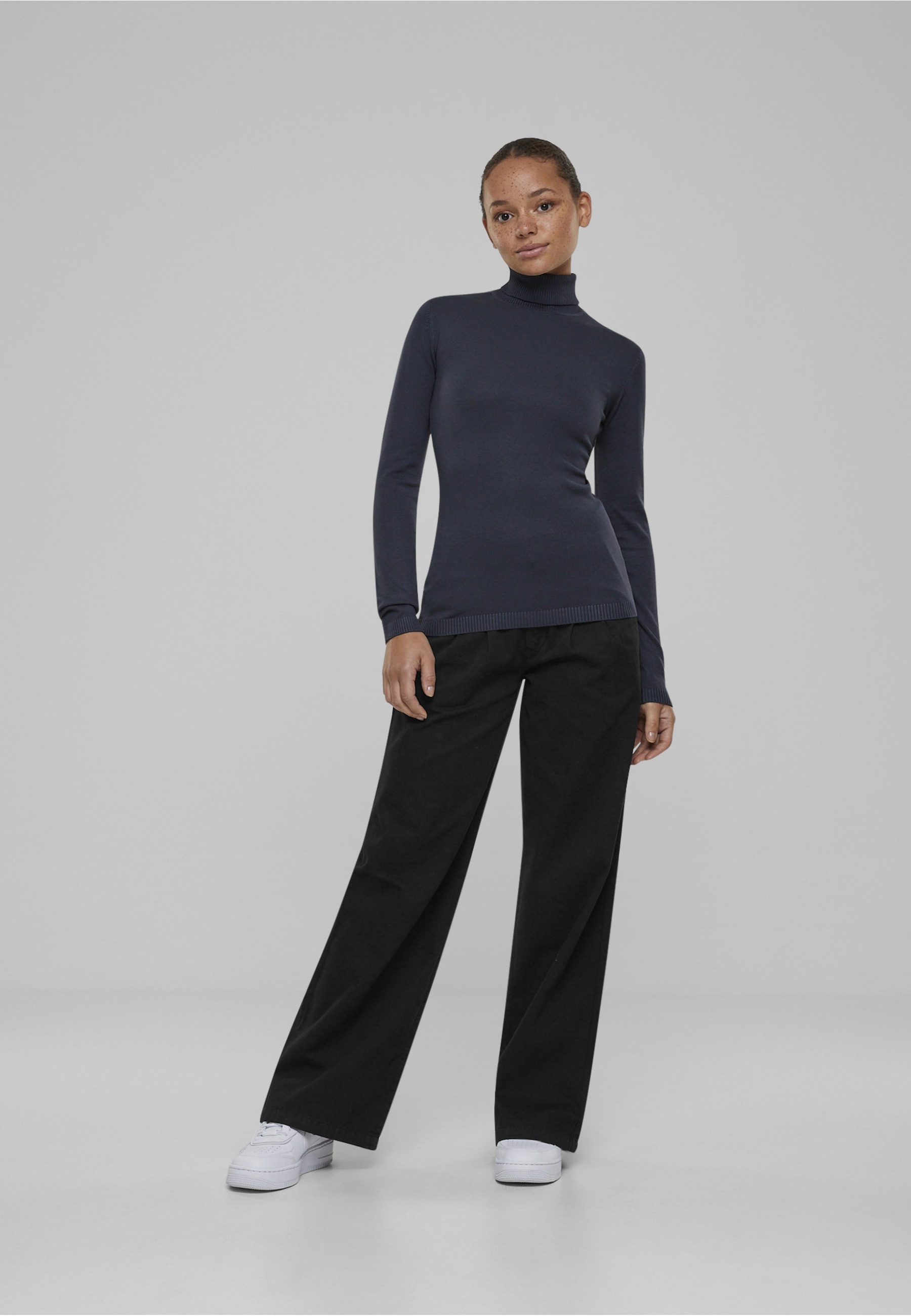 URBAN CLASSICS Sweatshirt »Urban Classics Damen Ladies Knitted Turtleneck Sweater«, 1 Stk.
