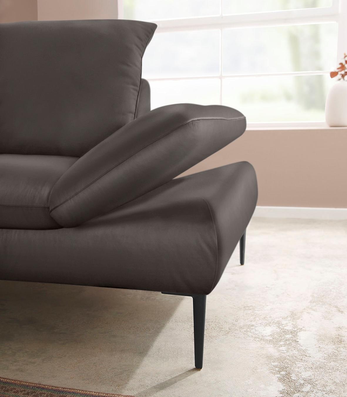 W.SCHILLIG Ecksofa »enjoy&MORE, Designsofa, elegant und bequem, L-Form«, Sitztiefenverstellung, Füße schwarz pulverbeschichtet, Breite 294 cm
