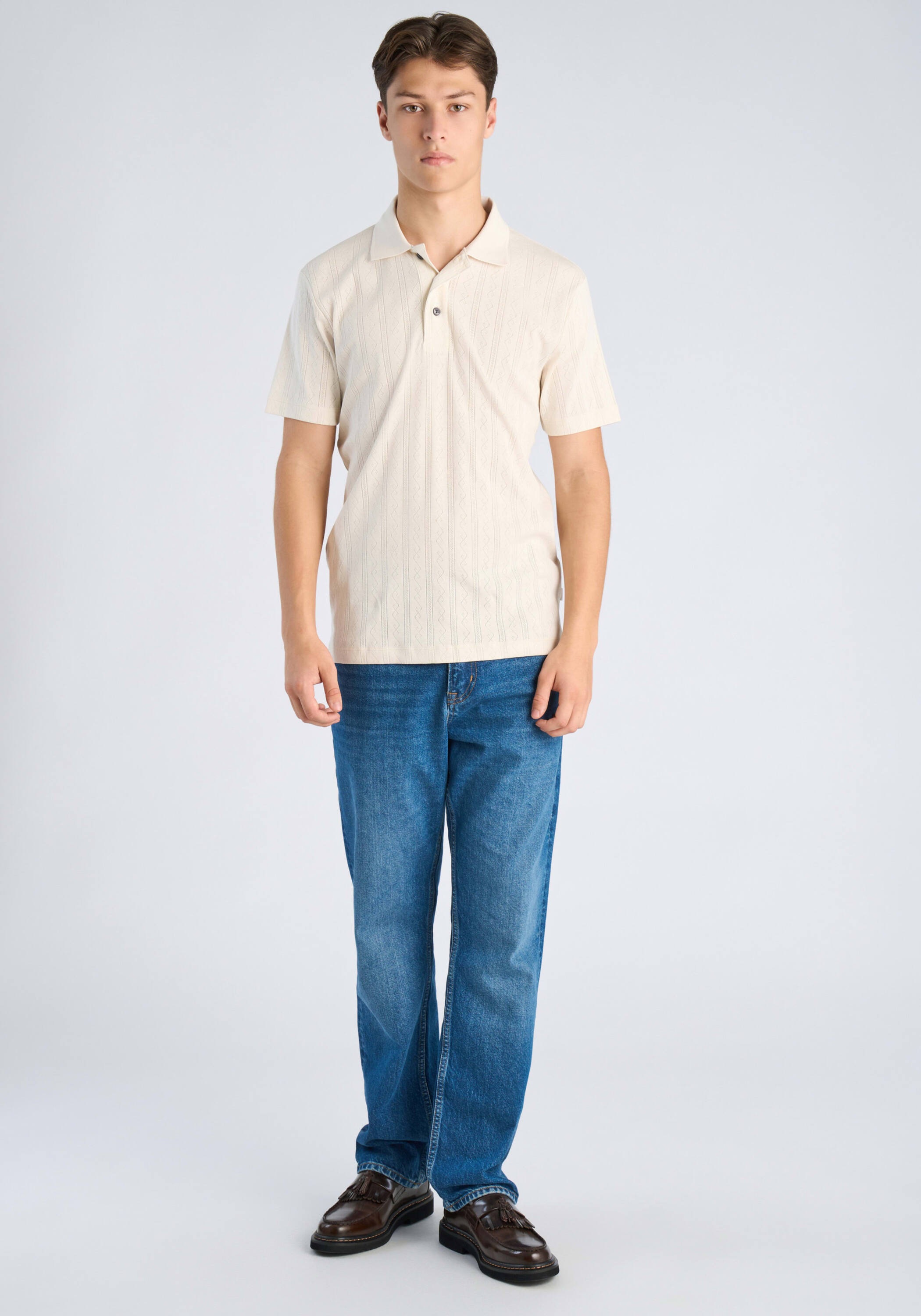 Lindbergh Poloshirt Relaxed Fit Ivory XXL 3