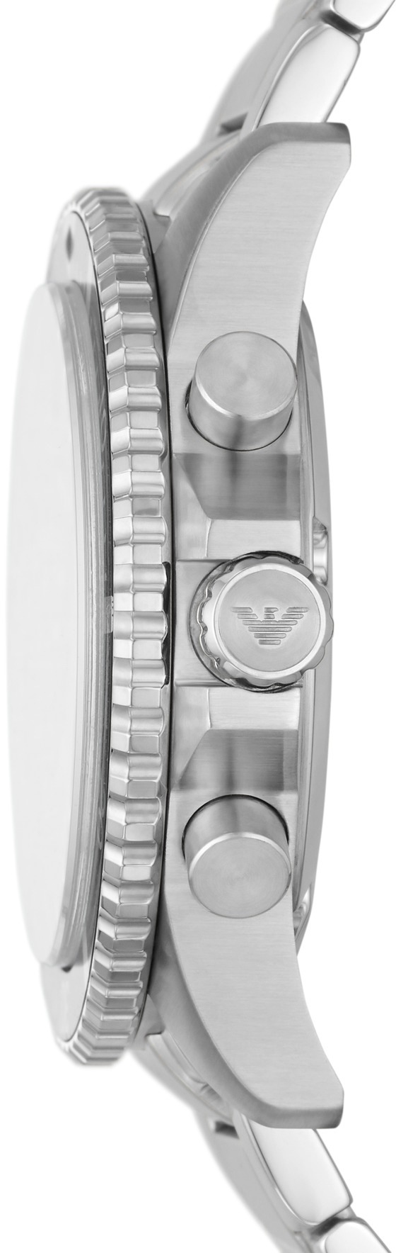 Emporio Armani Chronograph, Quarzuhr, Armbanduhr, Herrenuhr, Edelstahlarmband, bis 10 bar wasserd.