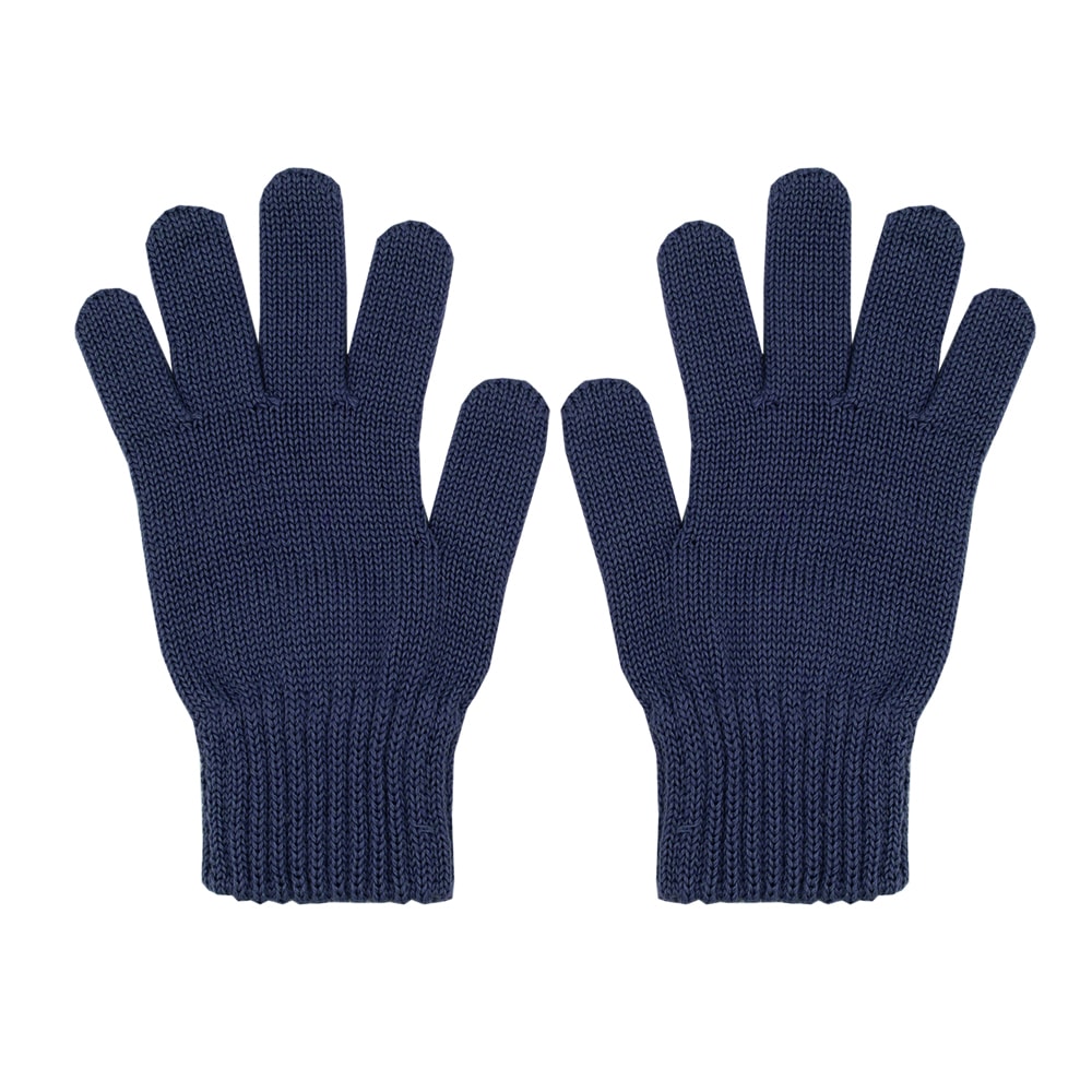 MAXIMO Mädchen Strickhandschuhe, blau, Gr. 4, unifarben, Strick, Wolle, Handschuhe, Fingerhandschuhe, Wolle, wärmend, atmungsaktiv, basic, bequem