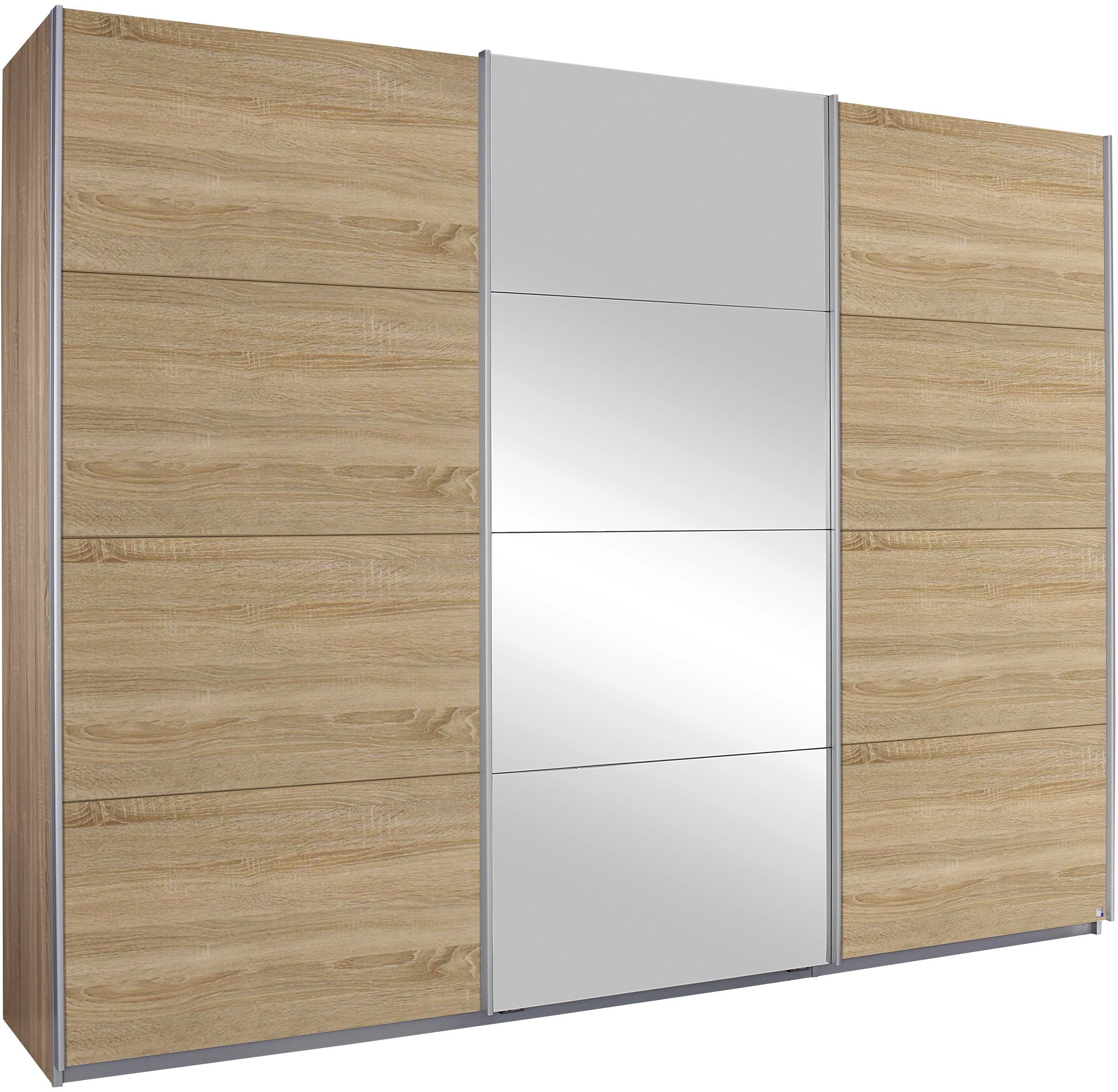 rauch Schwebetürenschrank "Kleiderschrank Schrank Garderobe Ankleide Schlafzimmerschrank GANDRA" Breiten: 136/181/226/271 cm, Höhe 210 cm, voll aufgelegte Spiegelelemente, Metall-Griffleisten MADE IN GERMANY