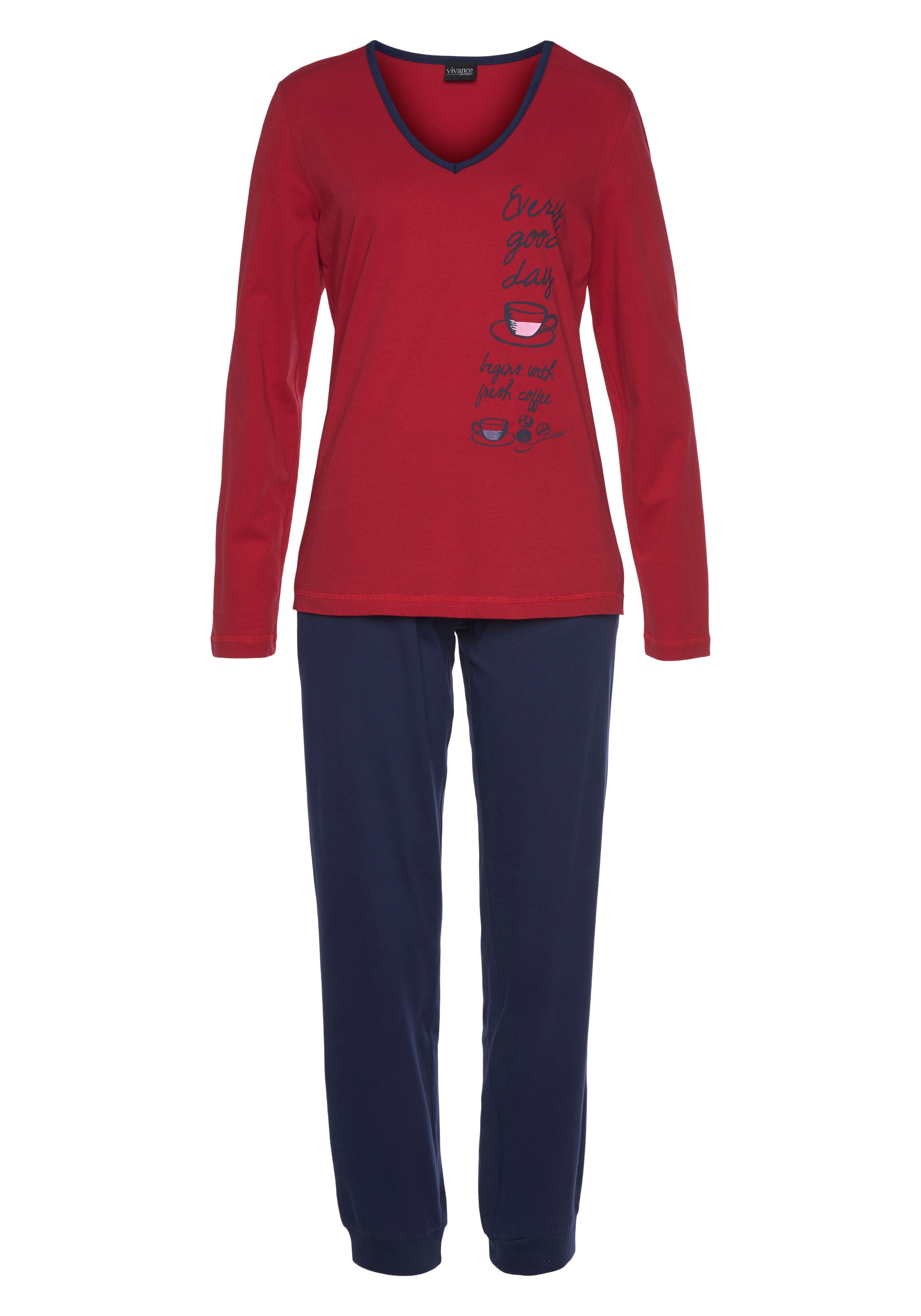 Vivance Dreams Pyjama 2-teilig, 2 tlg. mit seitlichem Frontdruck günstig online kaufen