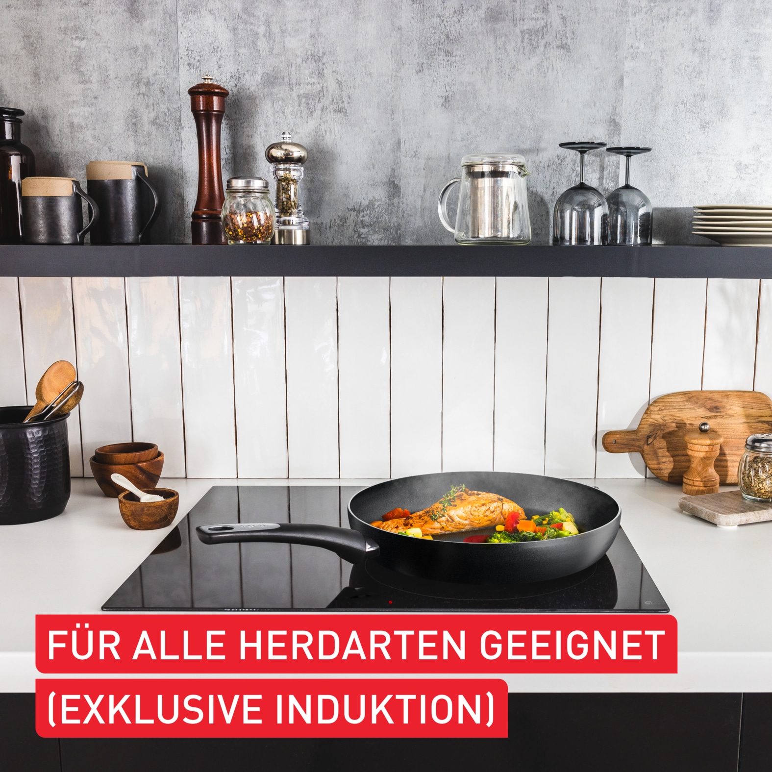 Tefal Bratpfanne »Hard Titanium Essential, Titanium Antihaftversiegelung« Aluminium 1 Stk. tlg. kompatibel mit Gas-/Elektro-/Keramikherden, nicht induktionsgeeignet