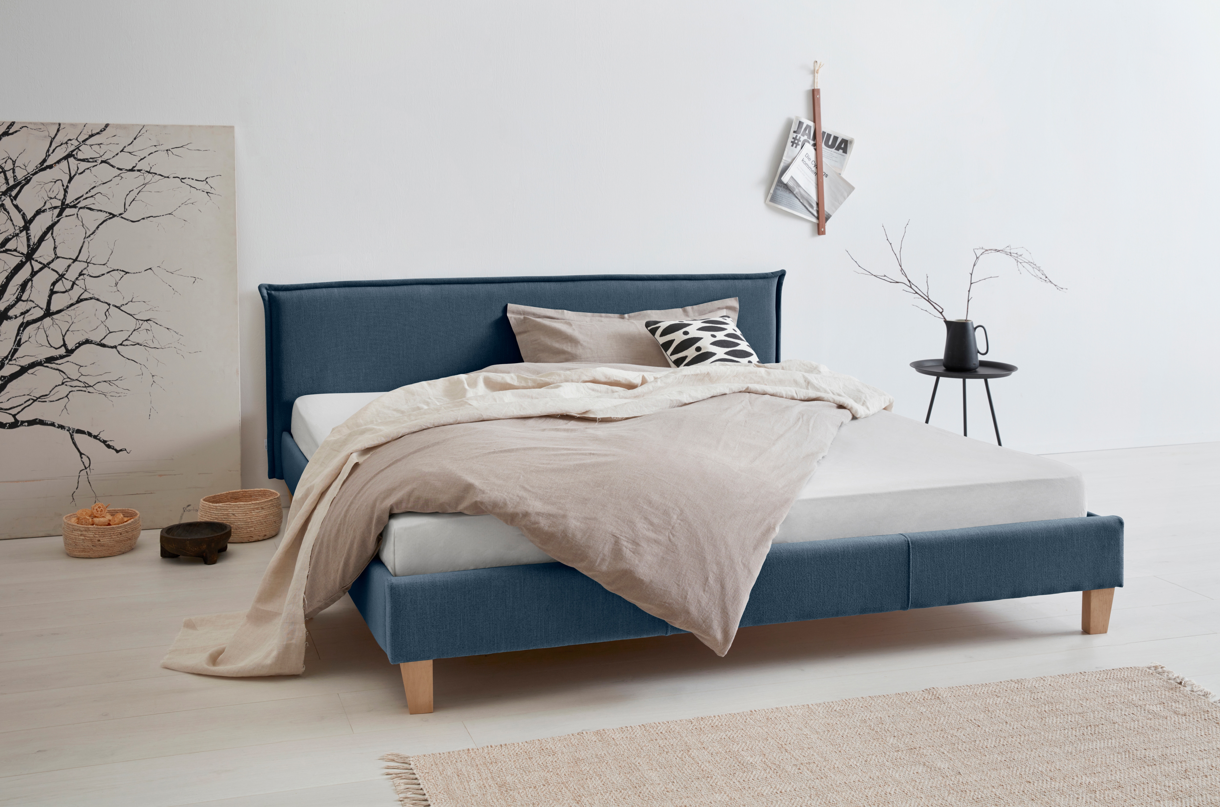 OTTO products "Heddi" in 5 Breiten: von 90cm-200cm, Biese am Kopfteil, Strukturstoff