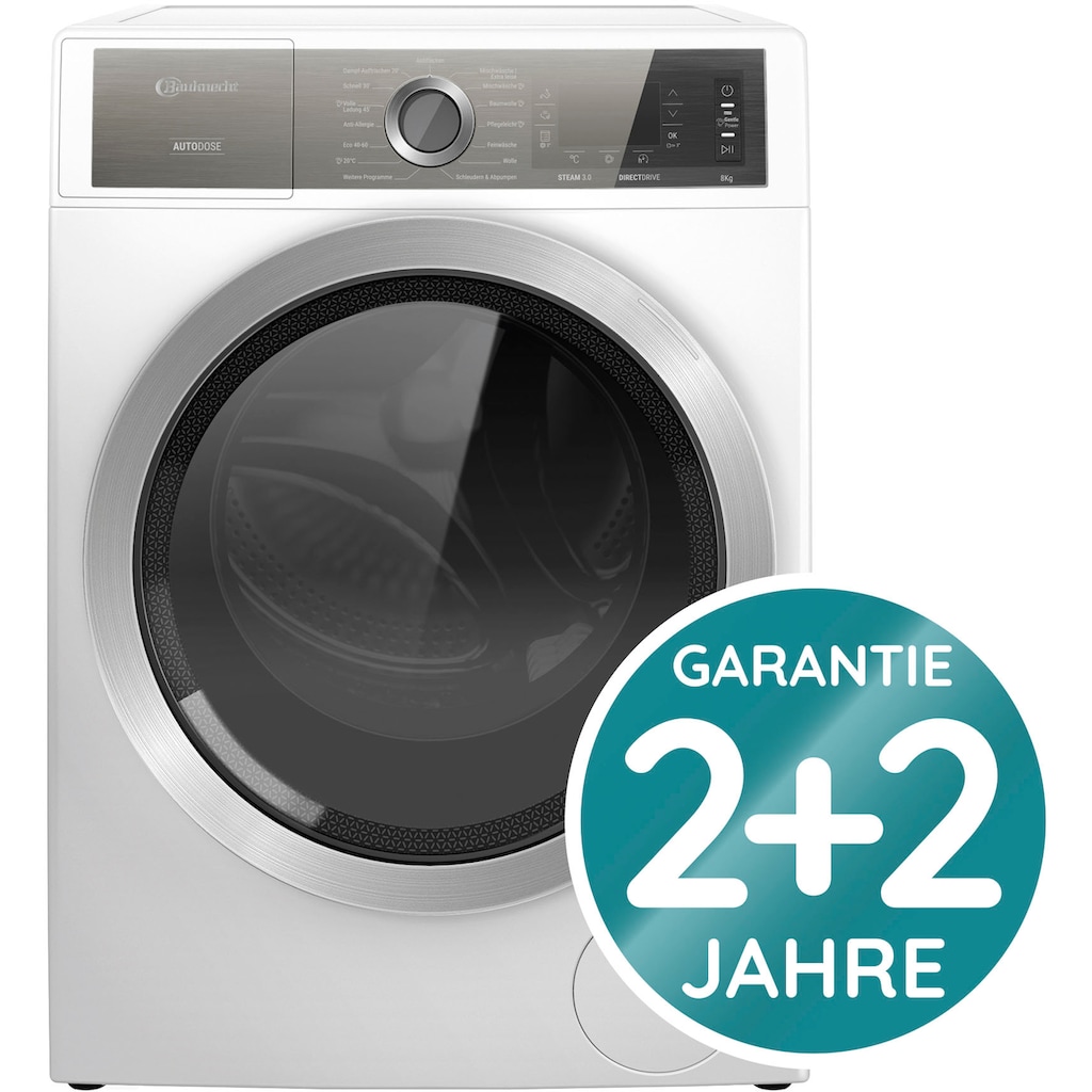 BAUKNECHT Waschmaschine »B8 W846WB DE«, B8 W846WB DE, 8 kg, 1400 U/min, 4 Jahre Herstellergarantie