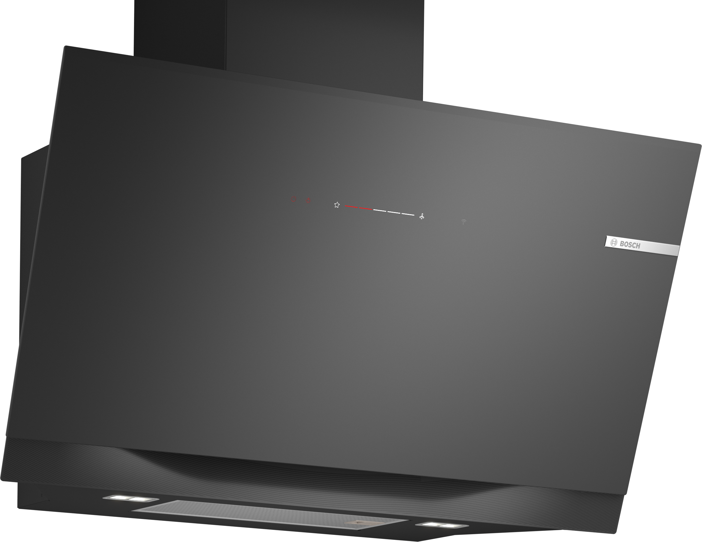 BOSCH Kopffreihaube "DWK91LT60", B:89cm H:45cm T:44,7cm, silber, Dunstabzugshauben, Extrem leise Schrägesse & leistungsstarker SilentPowerDrive