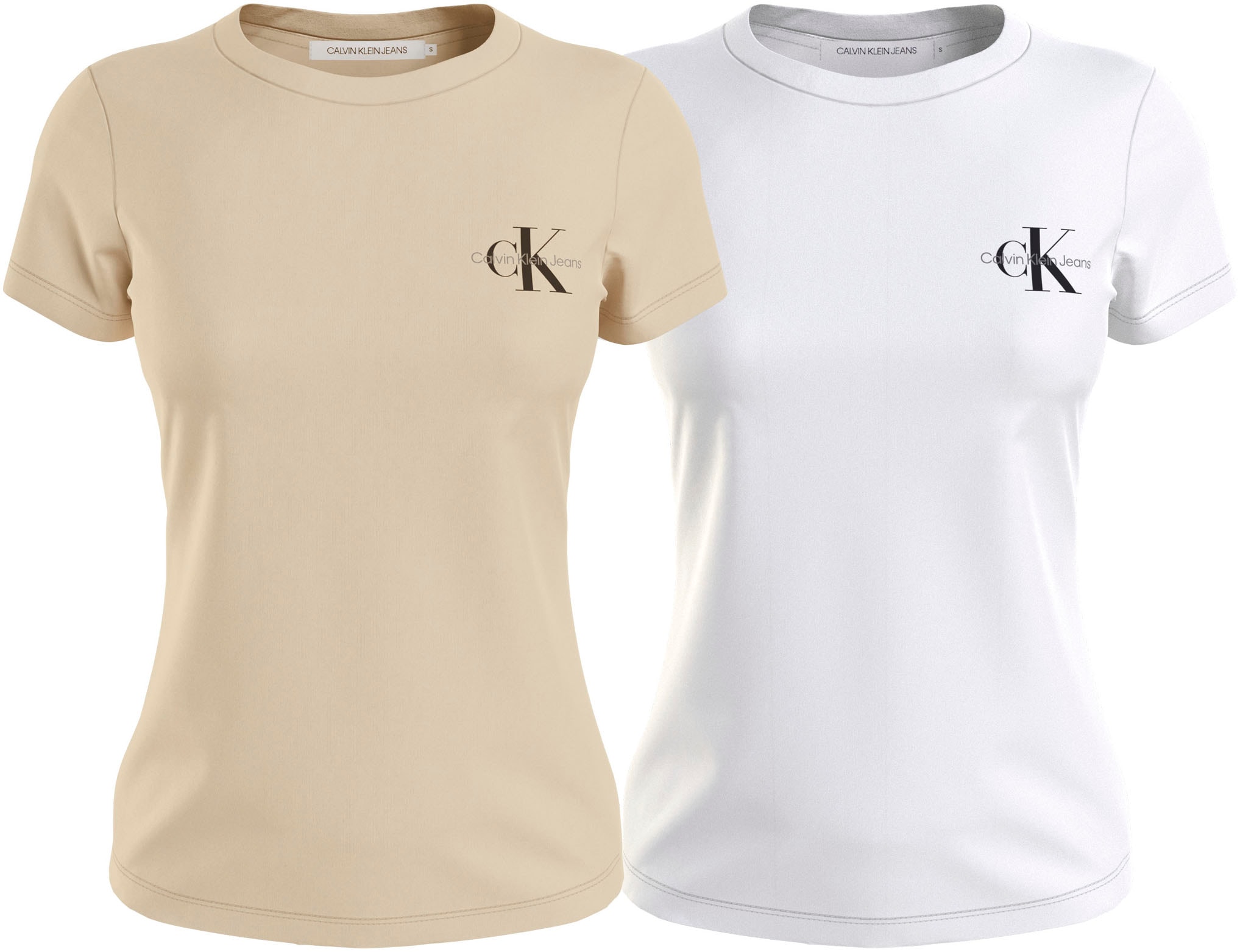 Calvin Klein Jeans Rundhalsshirt "2-PACK MONOLOGO SLIM TEE", mit Calvin Kle günstig online kaufen