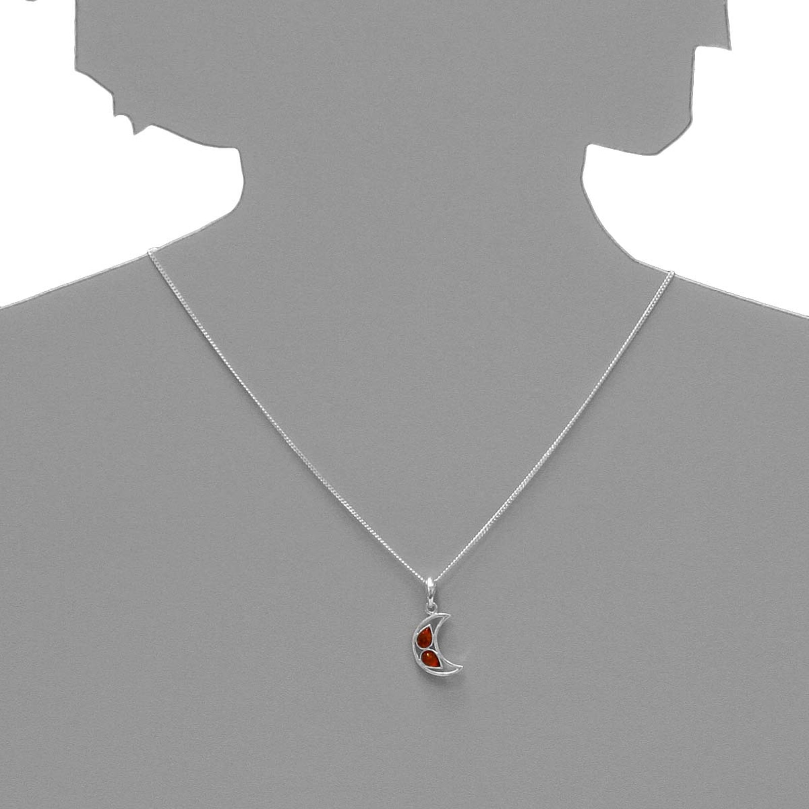 OSTSEE-SCHMUCK Kettenanhänger »- Mond - Silber 925/000 - Bernstein«