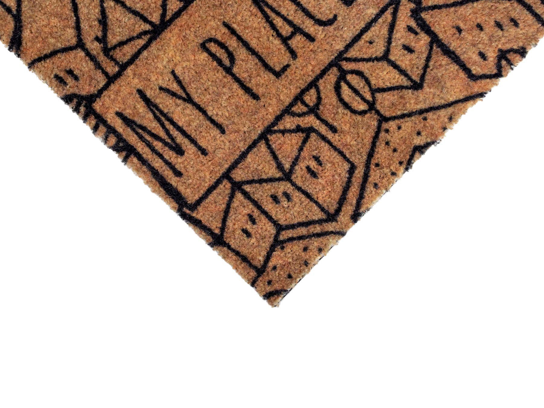 Primaflor-Ideen in Textil Fußmatte »Schmutzfangmatte COUNTRY, Place in Town«, rechteckig, 7 mm Höhe, Schmutzfangmatte, Kokos-Optik, mit Spruch, rutschhemmend, waschbar