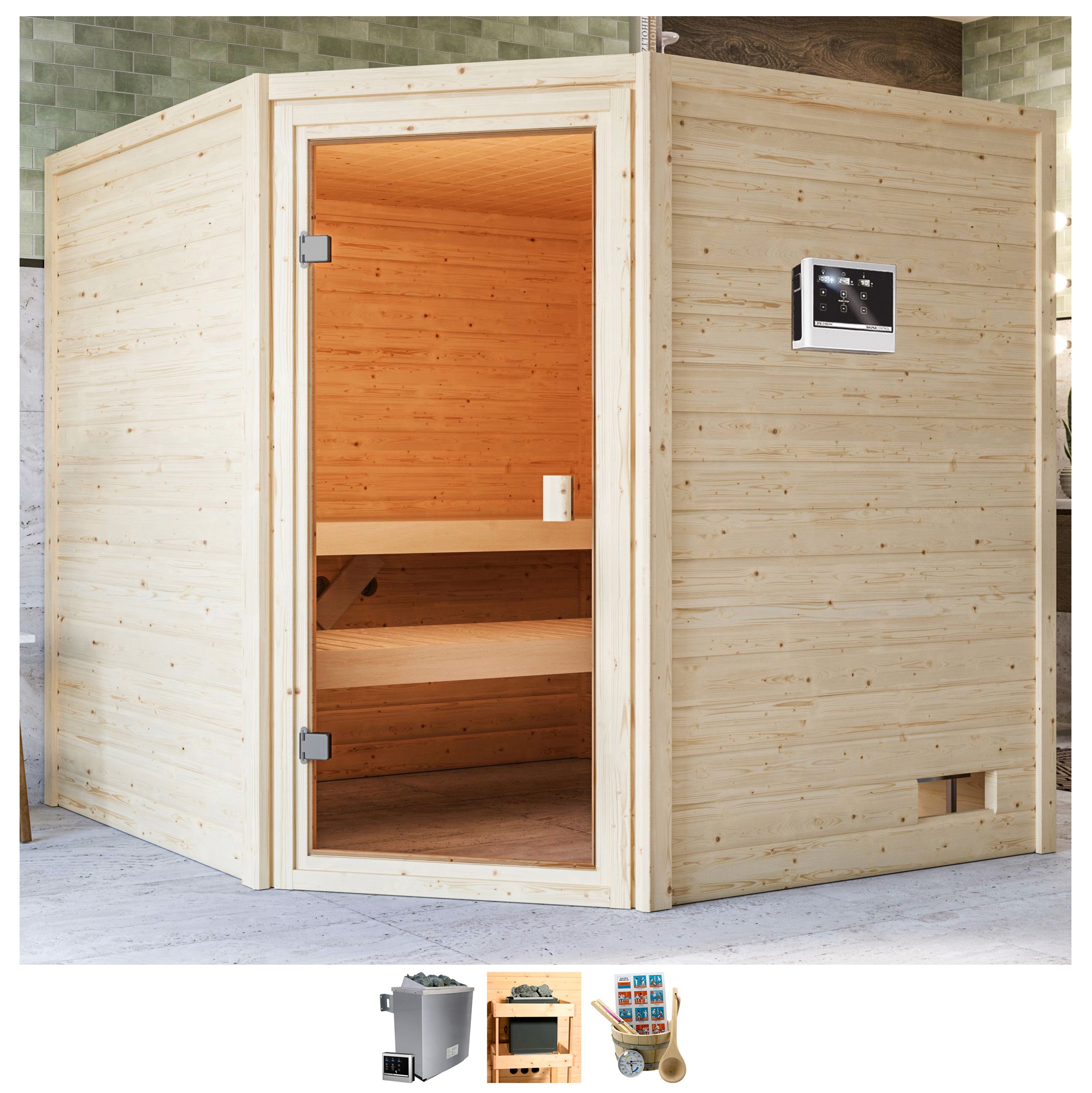 welltime Pirtis »Tami« 45-kW-Ofen su ext. Steue...