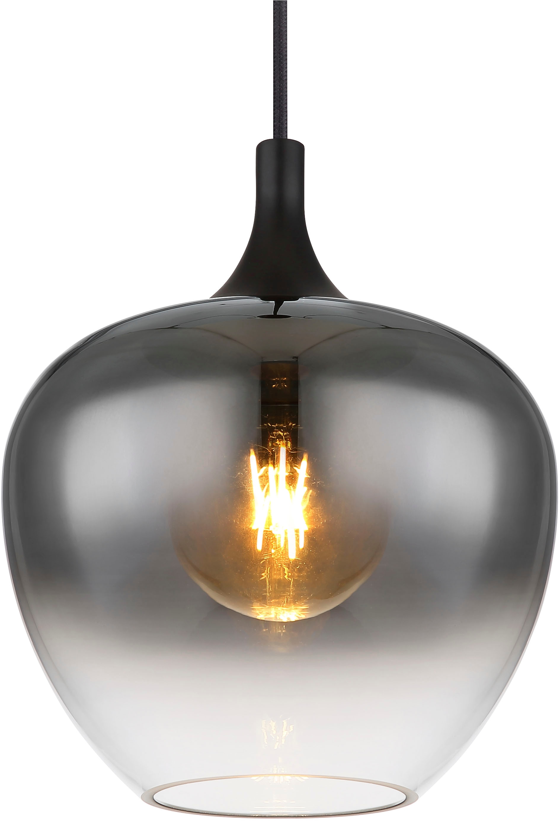 GLOBO LIGHTING Hängeleuchte »MAXY« E27 1 Stk. Hängeleuchte Schwarz, Rauchglas, E27