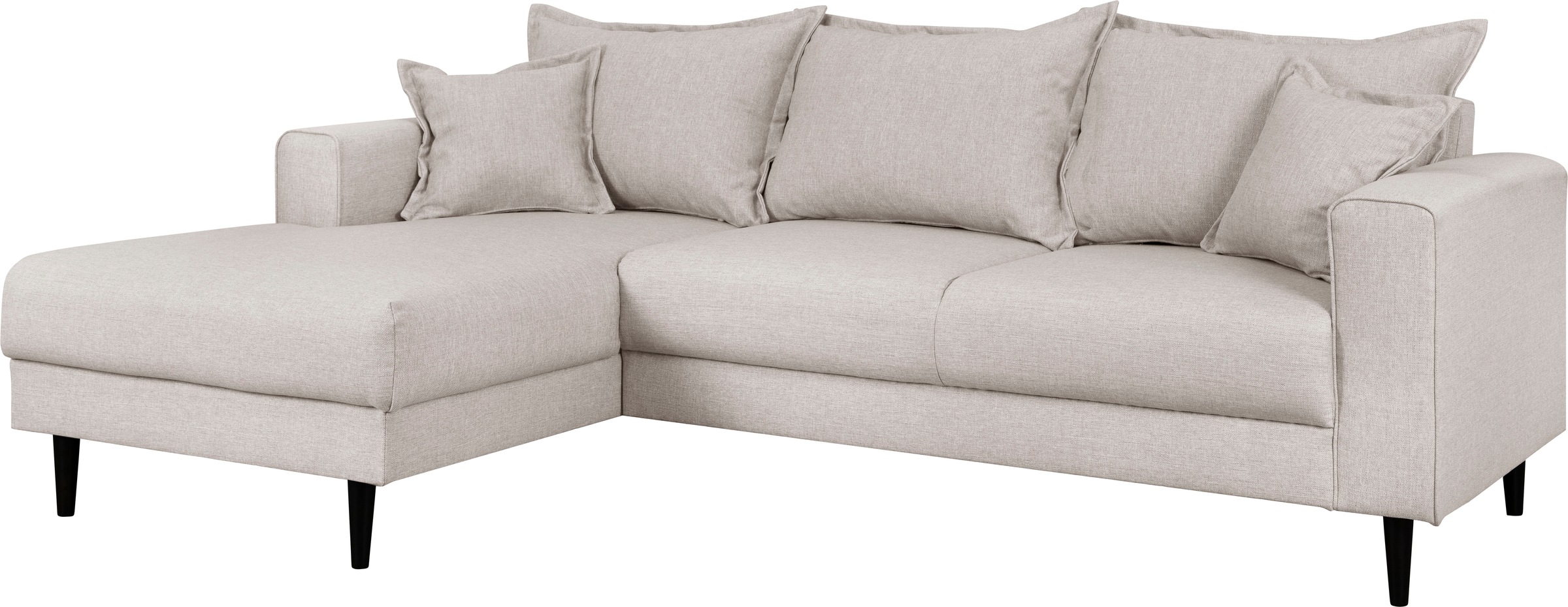 Home affaire Ecksofa »VEYRAS L-Form«, hoher Sitzkomfort, incl. 2 Zierkissen mit Keder, B/T/H: 230/150/76 cm