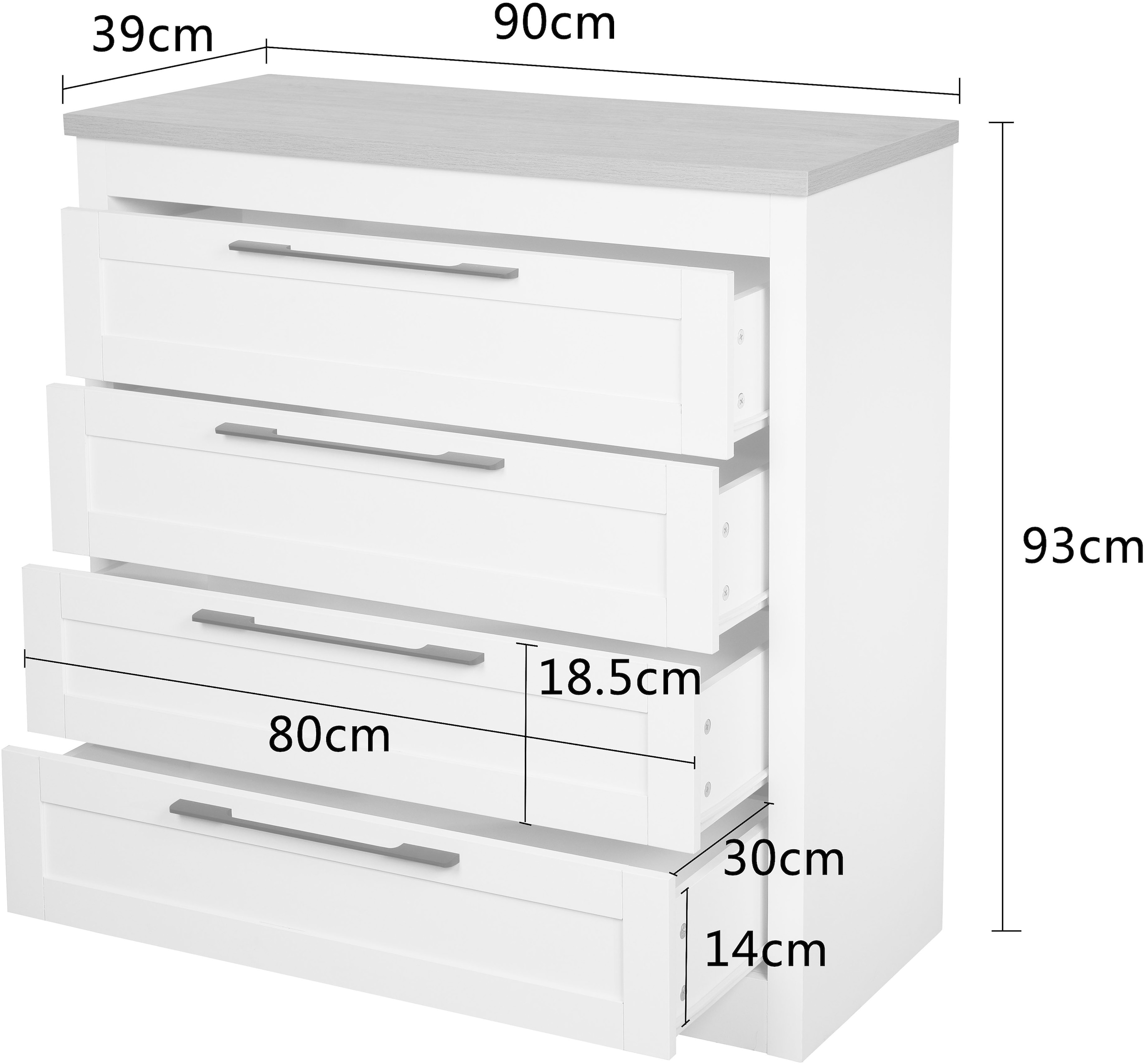OTTO home Schubkastenkommode »Büsum Schlafzimmer Schrank Wäscheschrank«