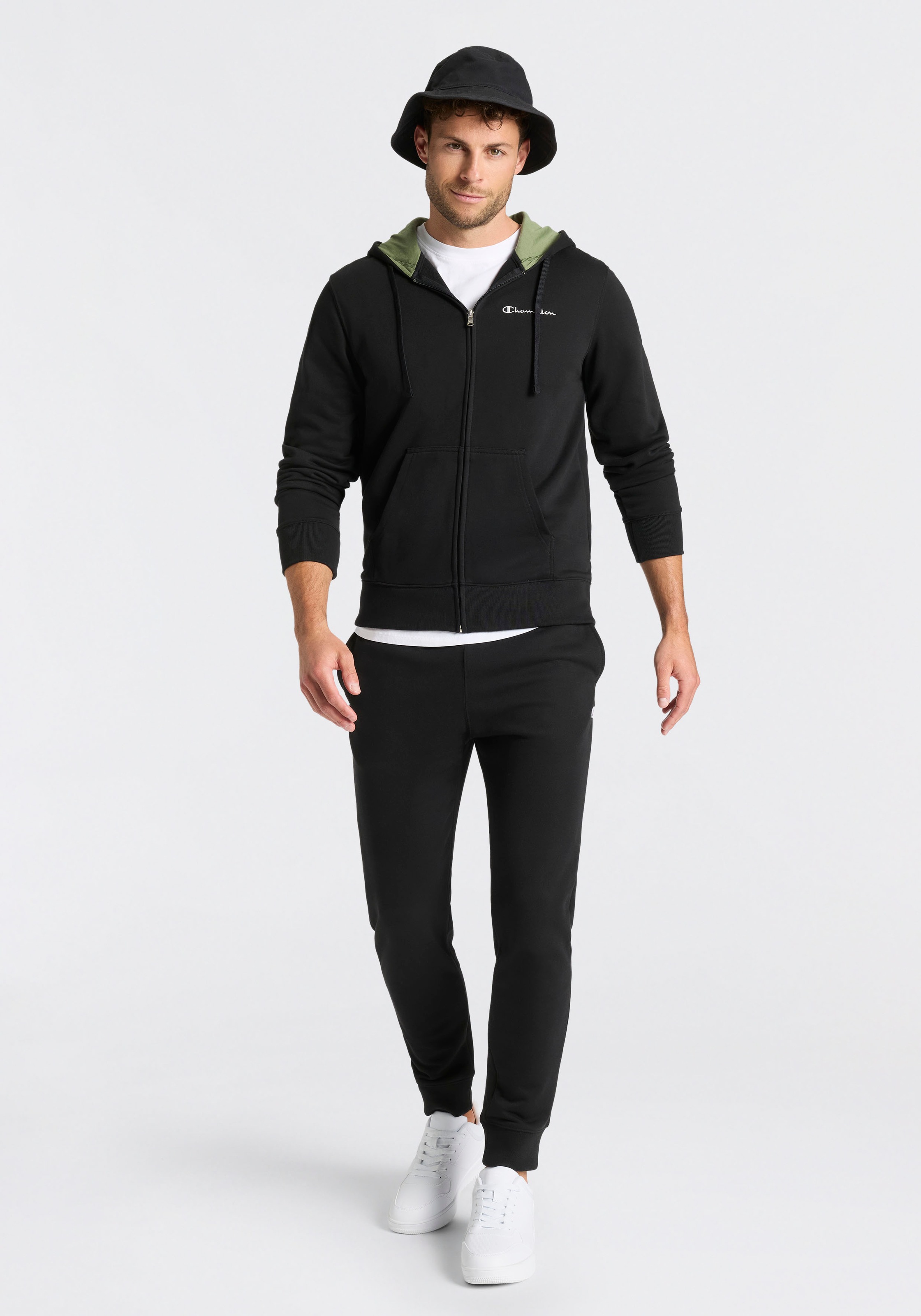 Champion Jogginganzug "Terry Hooded Full Zip Sweatshirt" 2 tlg. 2-teiliges Set, mit Kapuze, aus Baumwolle und Polyester