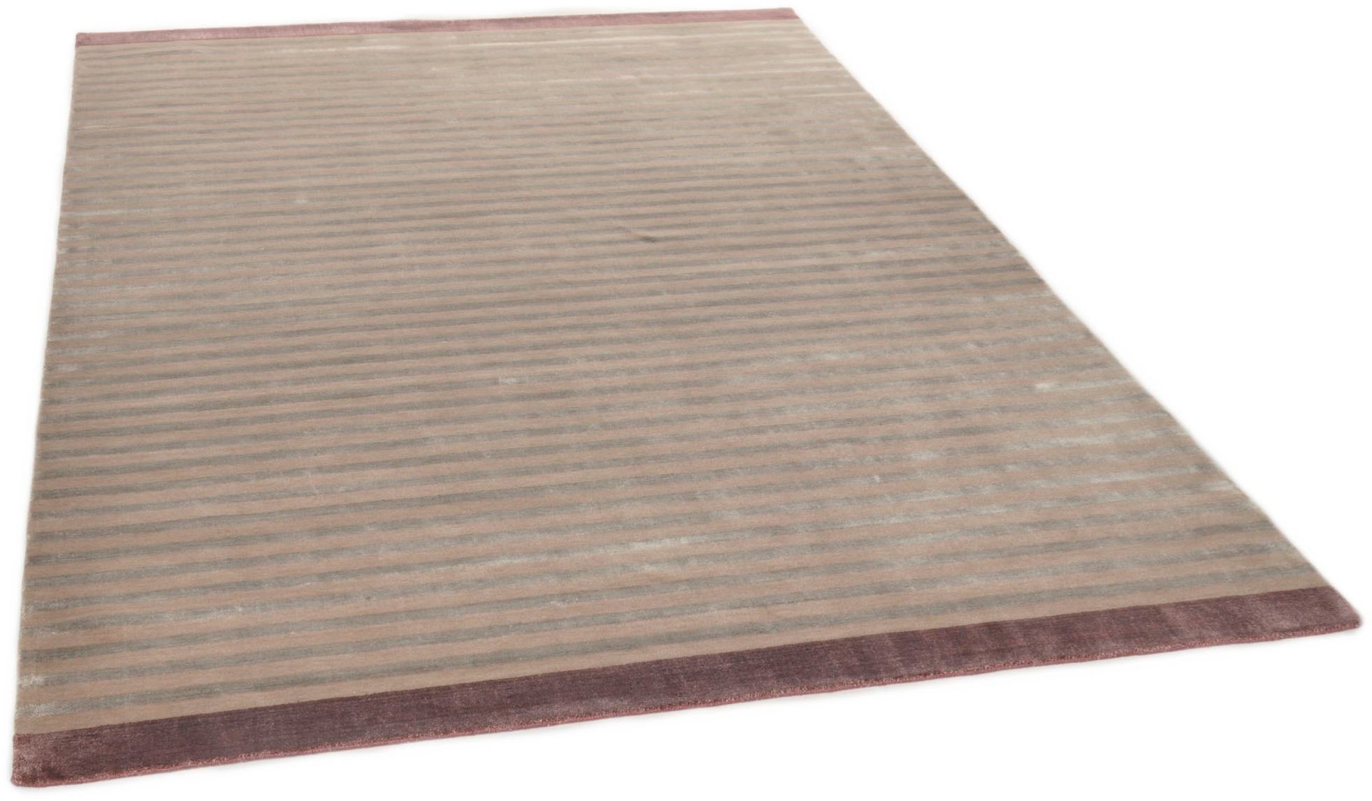 THEKO Teppich »Miami 3286«, rechteckig, 8 mm Höhe, Handweb Teppich, gestreift, handgewebt, aus Viskose & Wolle