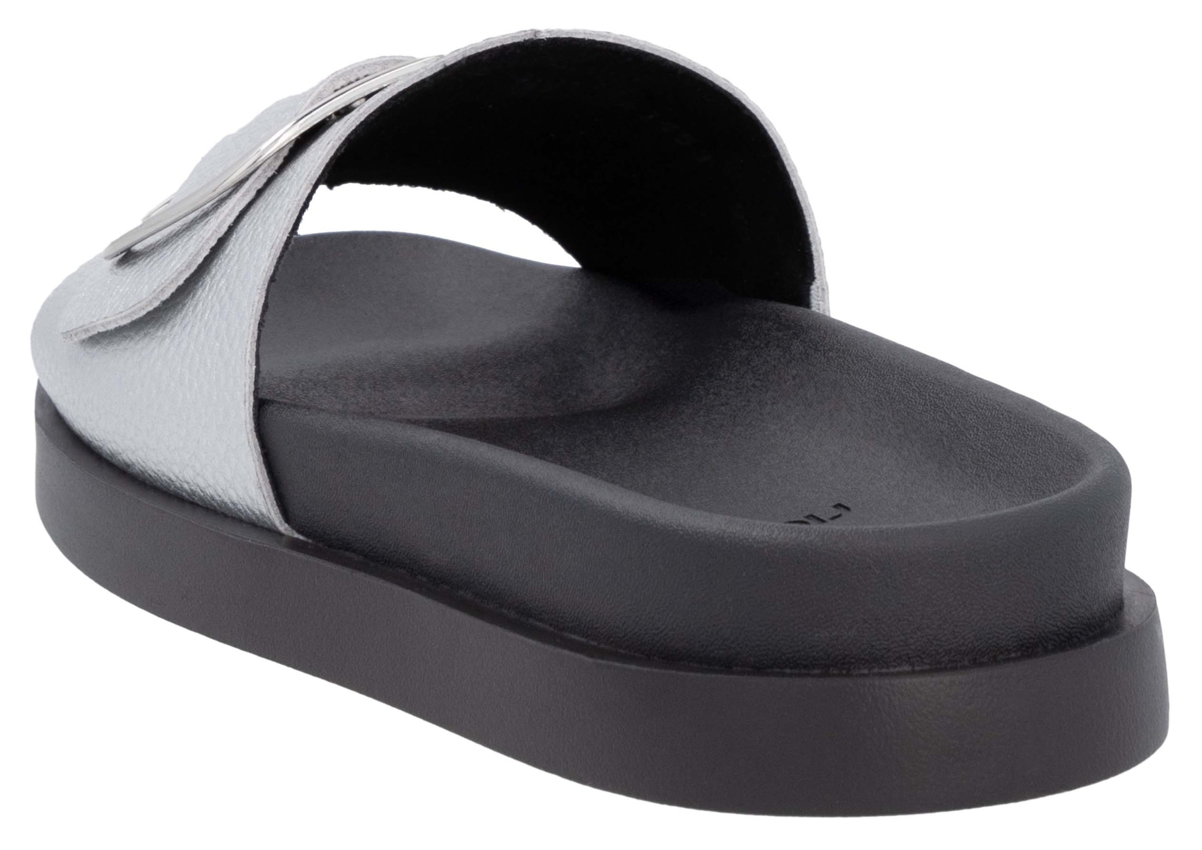 RIEKER Sport Pantolette, Sommerschuh, Strandschuh, Urlaubschuh, Hausschuh mit Zierschnalle