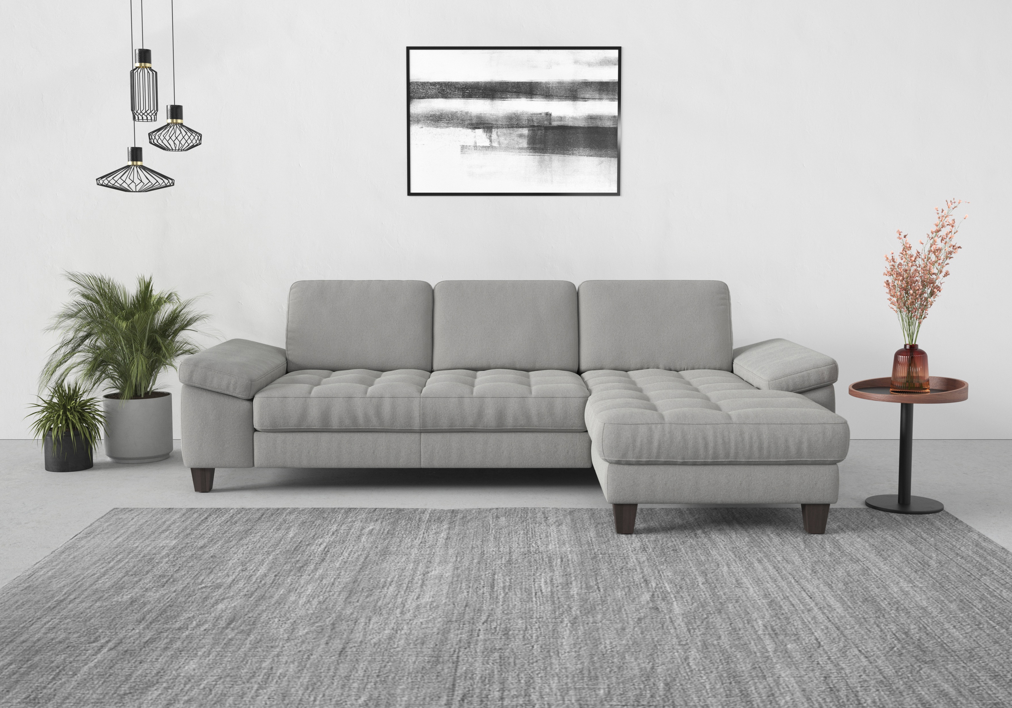 sit&more Ecksofa "Westham L-Form" Recamiere, mit oder ohne Schlaffunktion, Bettkasten, Füße wengefarben