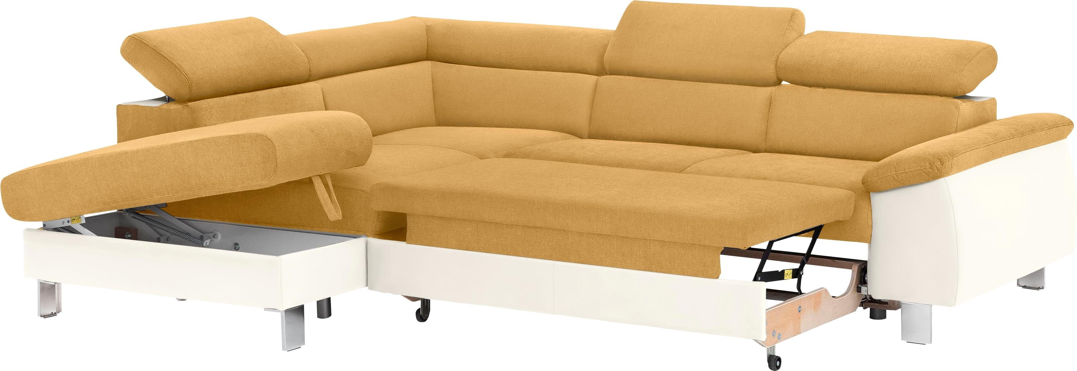 Thumbnail - COTTA Ecksofa "Komaris L-Form mit Kopfteilverstellung", wahlweise mit Bettfunktion, Bettkasten & Beleuchtung