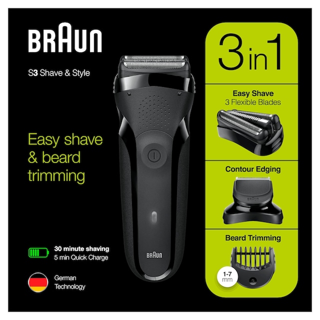 Braun Elektrorasierer »Series 3 Shave&Style 300BT«, 5 St. Aufsätze  bestellen | BAUR