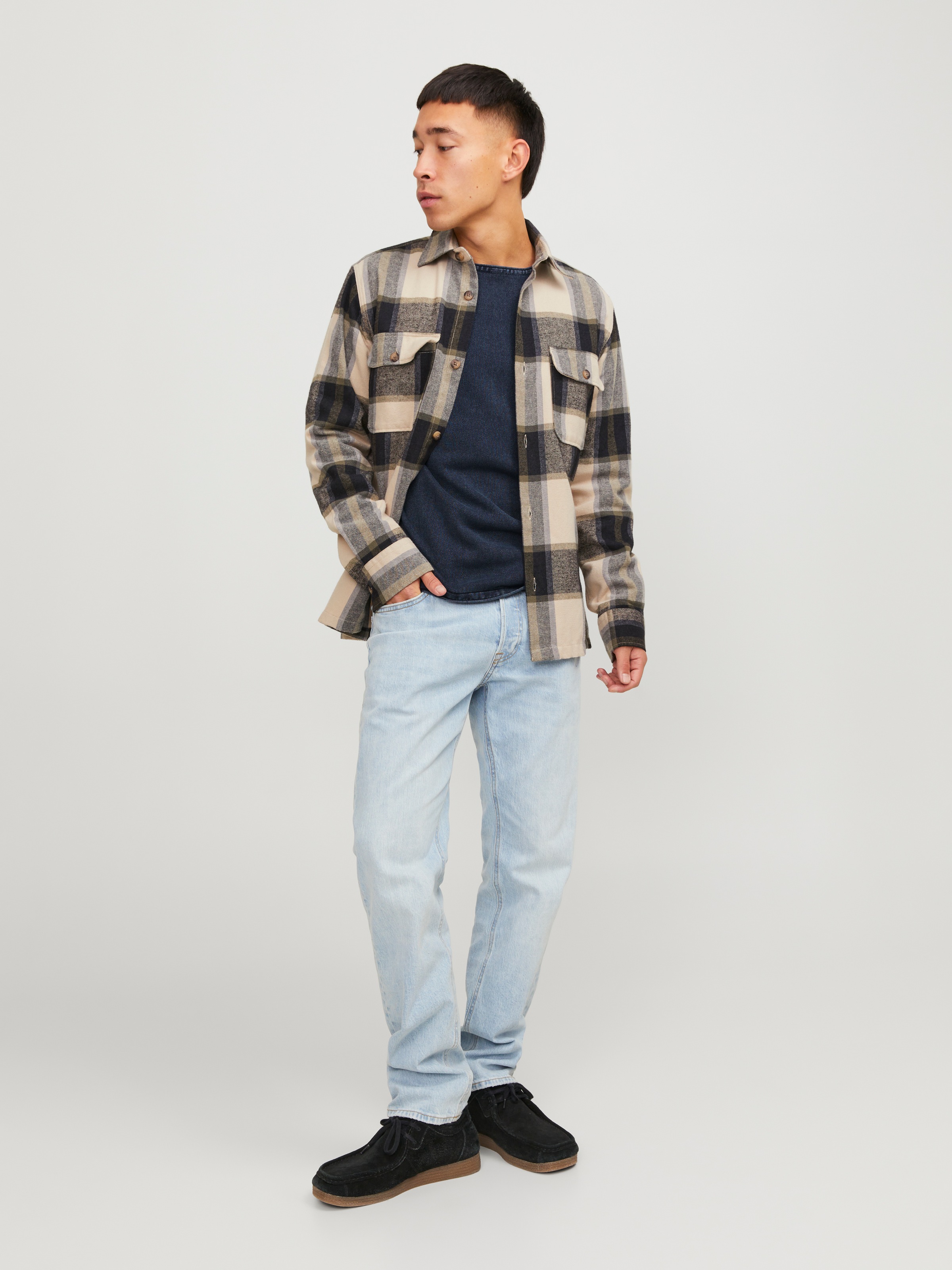 Jack & Jones Rundhalspullover »JJELEO KNIT CREW NECK NOOS« Baumwolle, regular fit