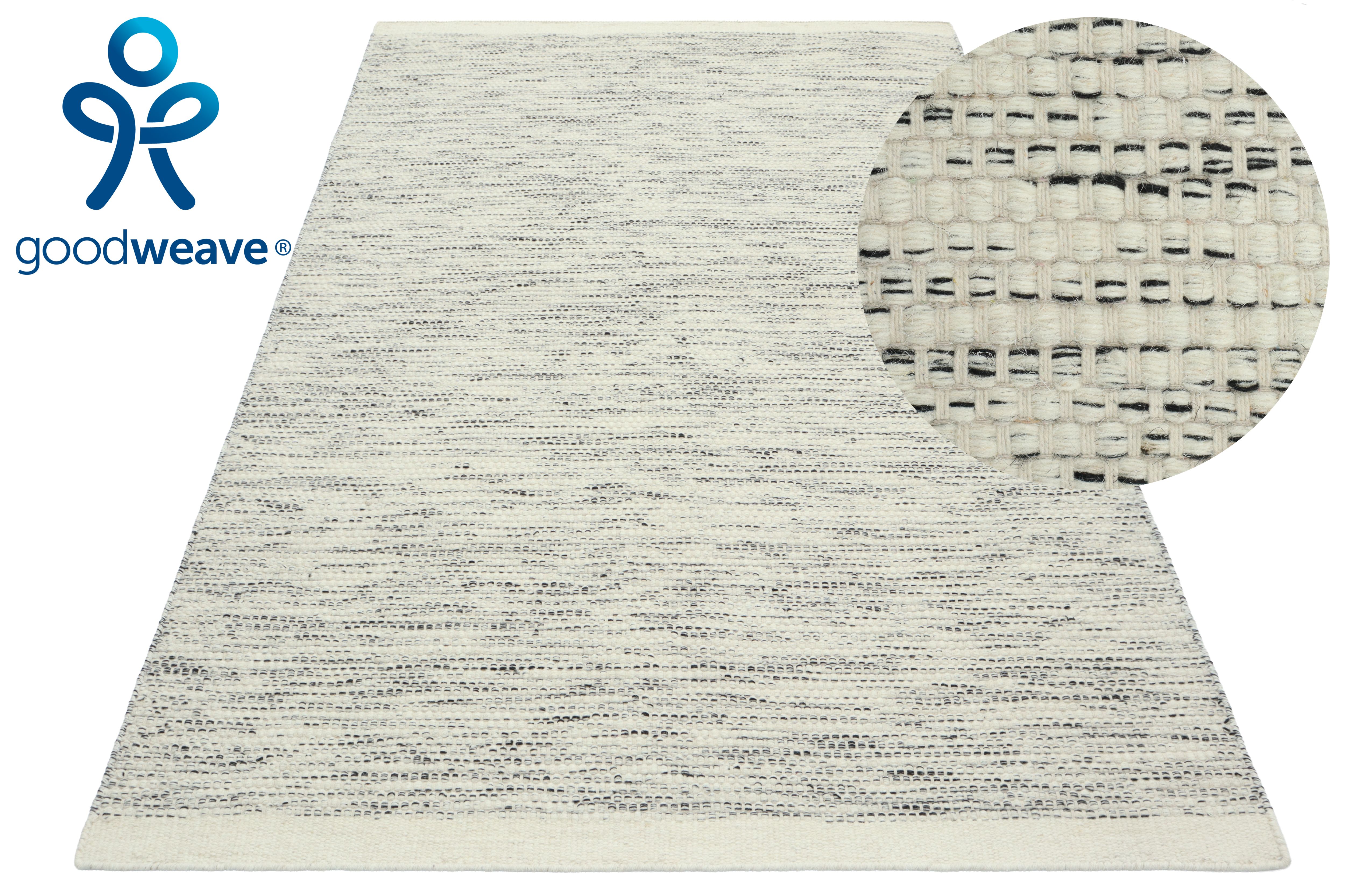 OTTO home Teppich "Lirra, mit hohem Wollanteil, Wolle-Baumwoll-Mix" rechteckig 6 mm Höhe zeitloses Design, Webstruktur, Wohnzimmer, Schlafzimmer, Esszimmer