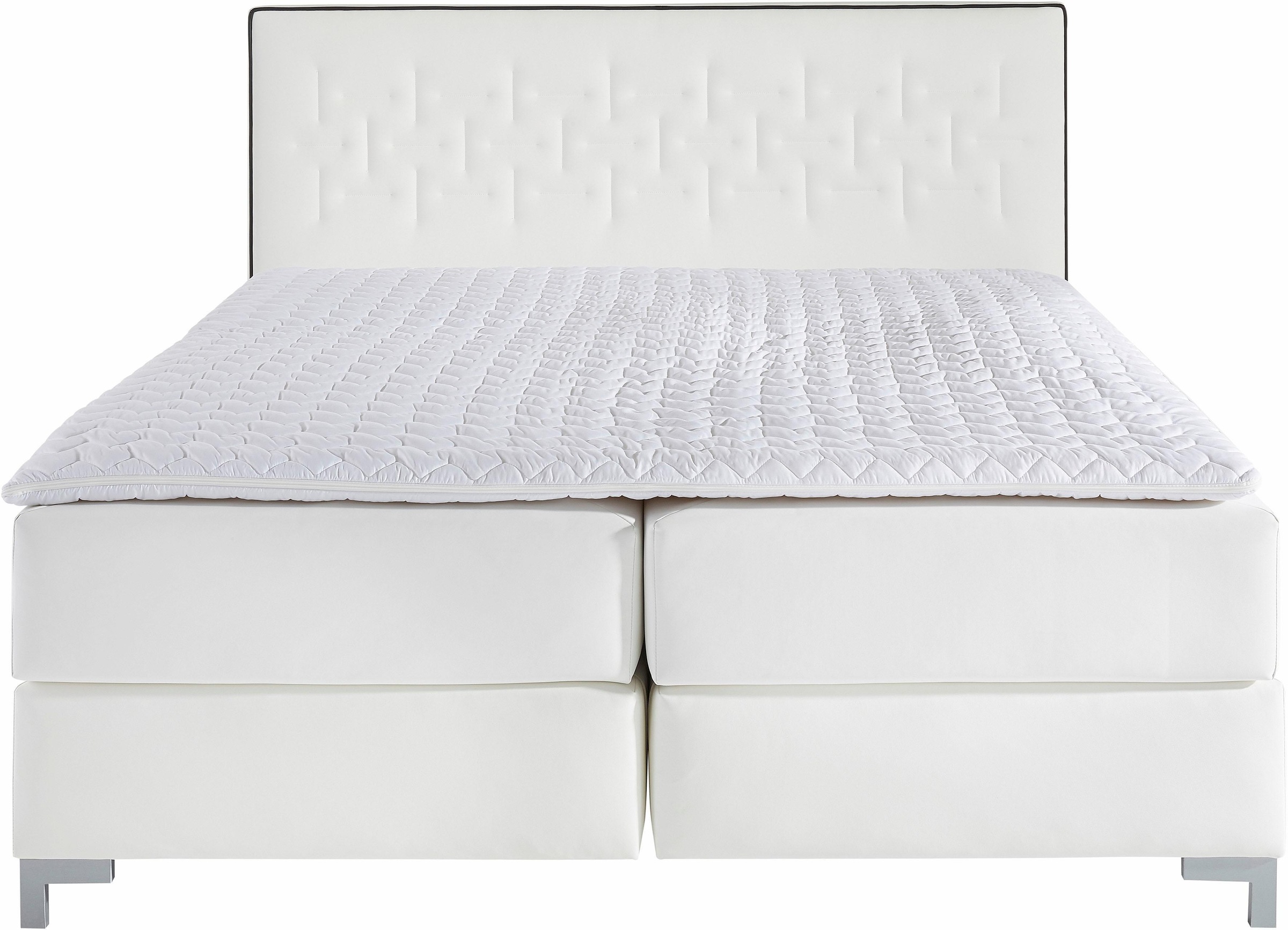 INOSIGN Boxspringbett »Coos«, mit besonderer Steppung im Kopfteil, 3 Matratzenarten, 2 Härtegrade