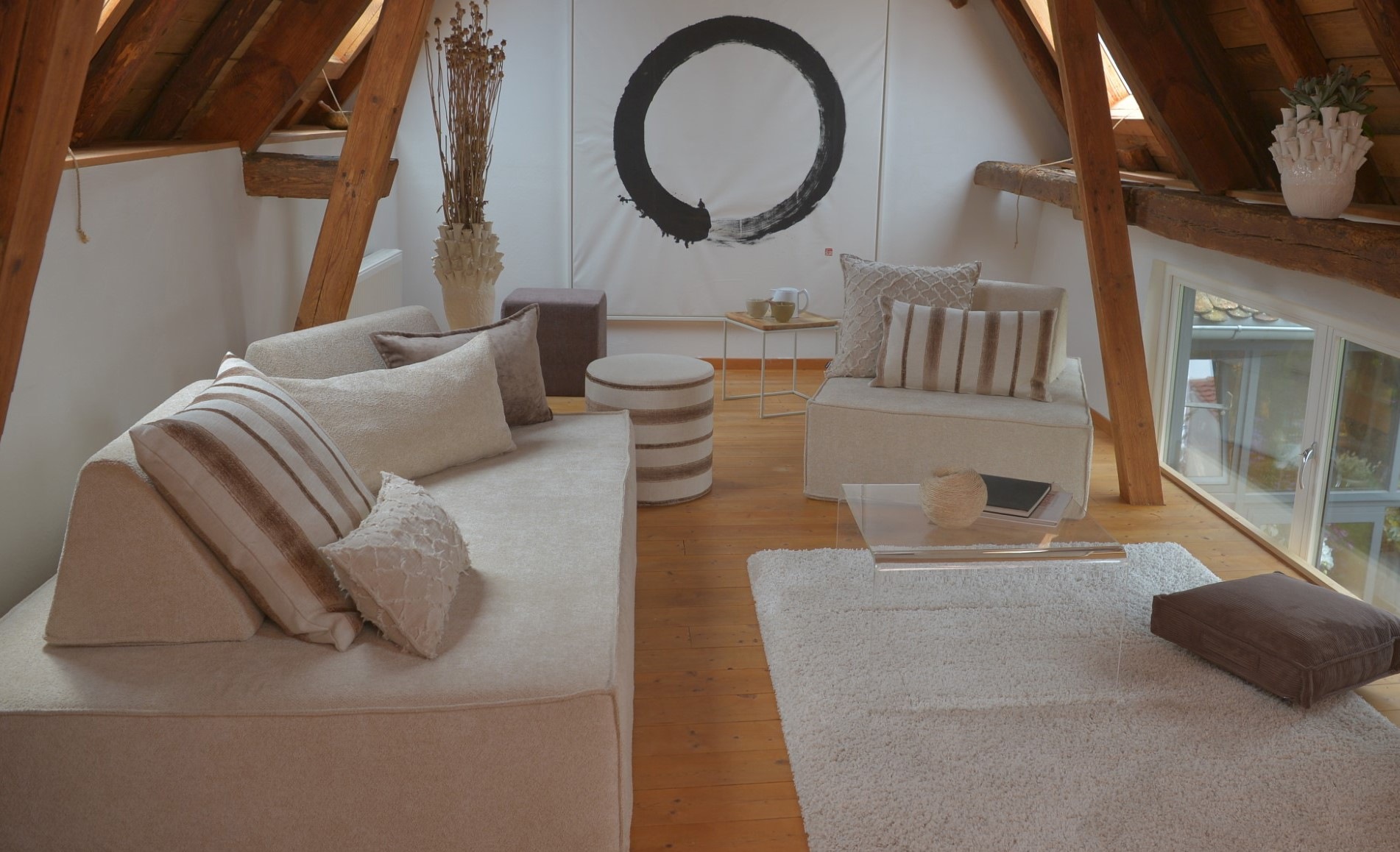 Thumbnail - H.O.C.K. Dekokissen "Lucky" Sofakissen inkl. Füllung, 70x40cm, einfarbig, creme ecru, Dekokissen