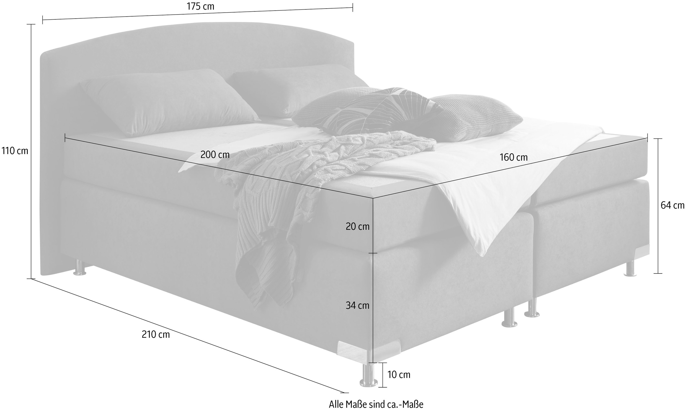 Westfalia Schlafkomfort Boxspringbett »Amsterdam«, (Optional mit Topper)