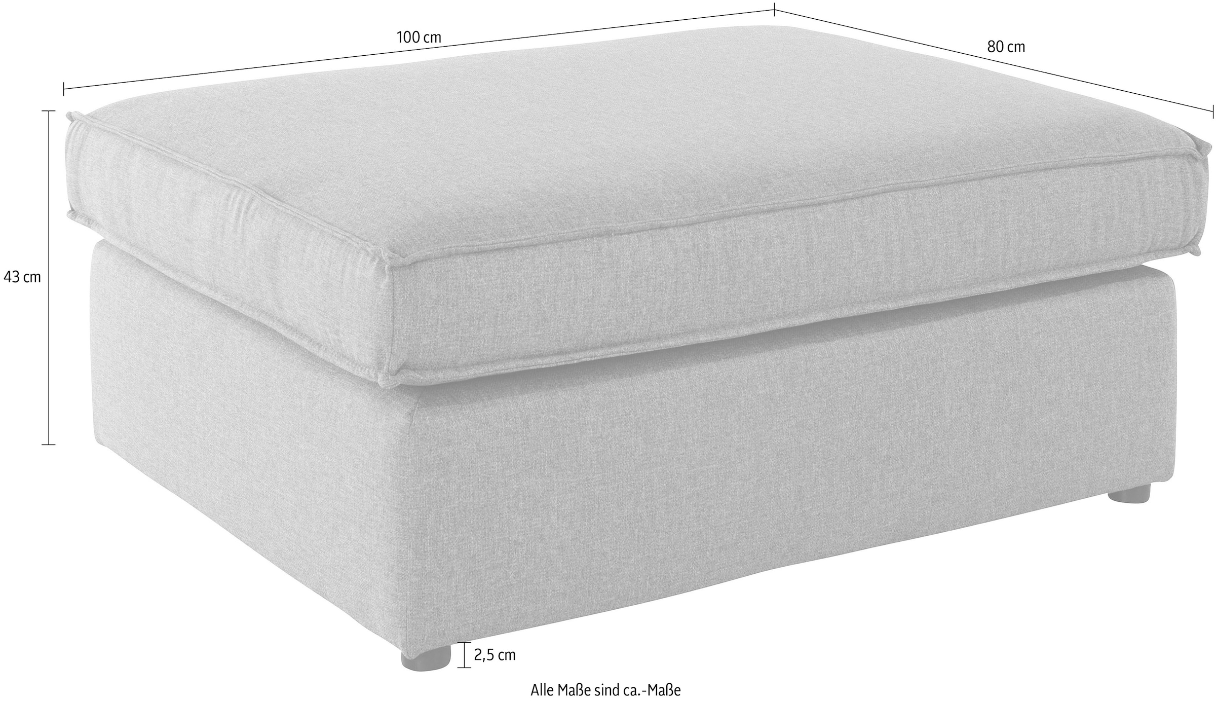 OTTO home Polsterhocker »Florid« einzeln stellbar oder als Teil eines Modulsofas,  auch in Cord