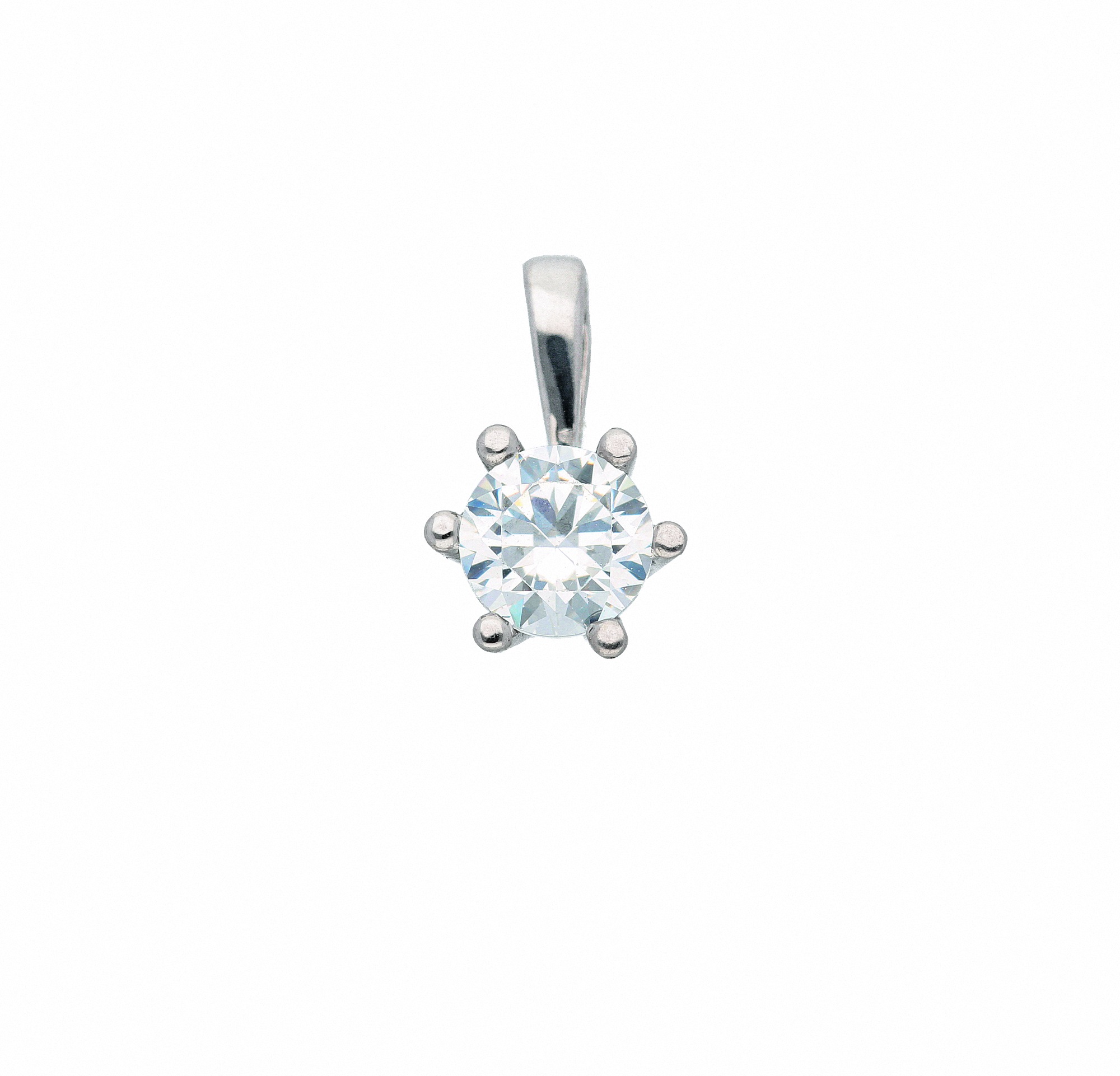 Kettenanhänger ADELIA´S "Damen 333 Weißgold Anhänger mit Zirkonia Ø 4,5 mm", silber, Schmuckanhänger, Damen, Damen,mit Zirkonia, Gold Weißgold 333, Gold, Weißgold 333, Kettenanhänger, mit Zirkonia Goldschmuck für Damen