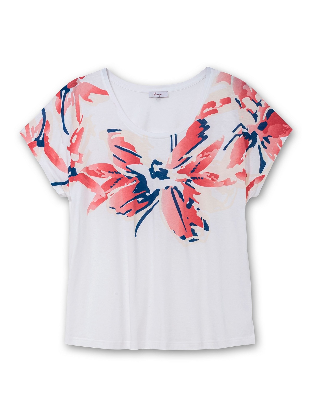 Sheego T-Shirt »Große Größen«, mit weitem Rundhals und großem Blütenprint