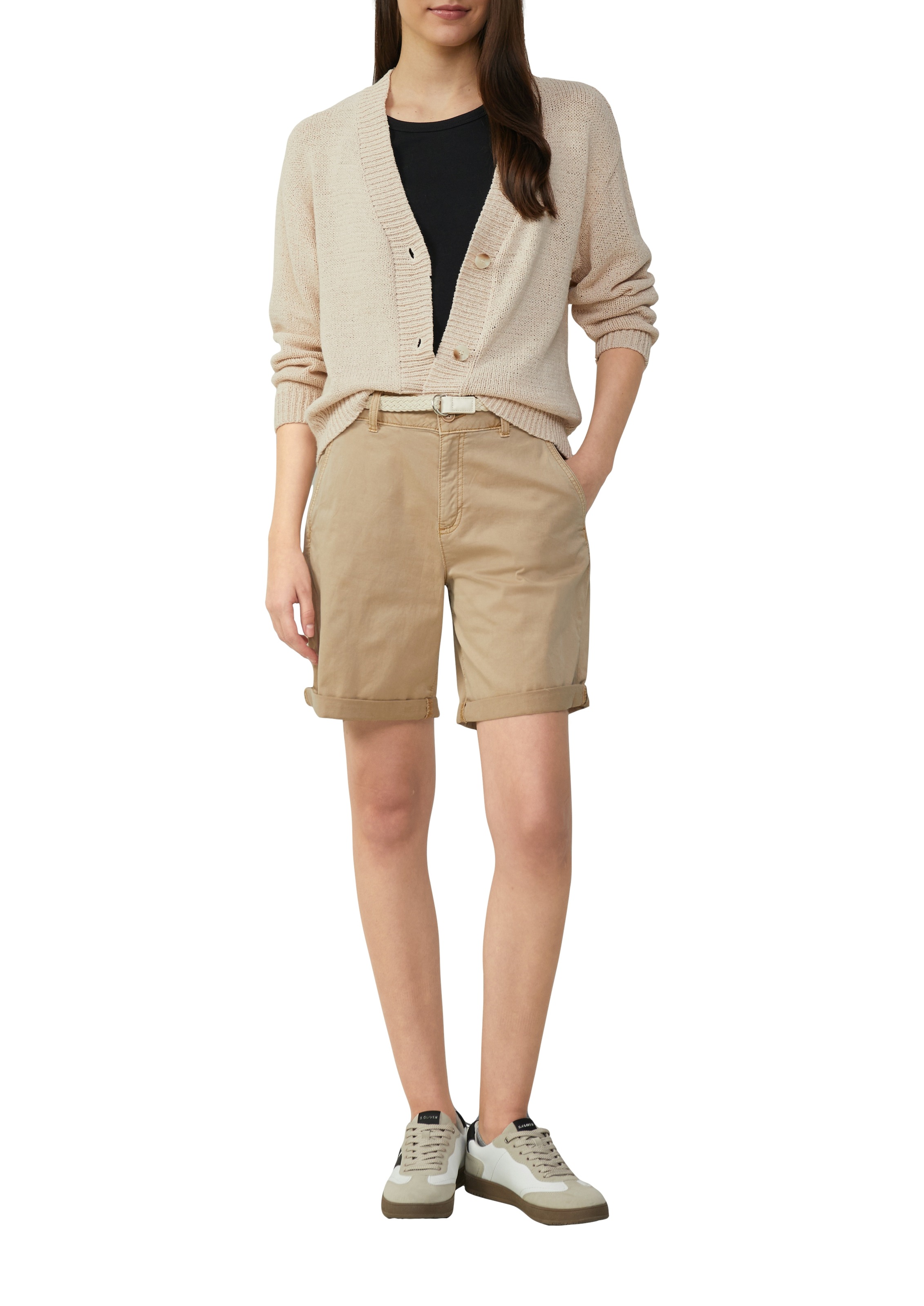 s.Oliver Chinoshorts Sommerhose mit geflochtenem Gürtel günstig online kaufen
