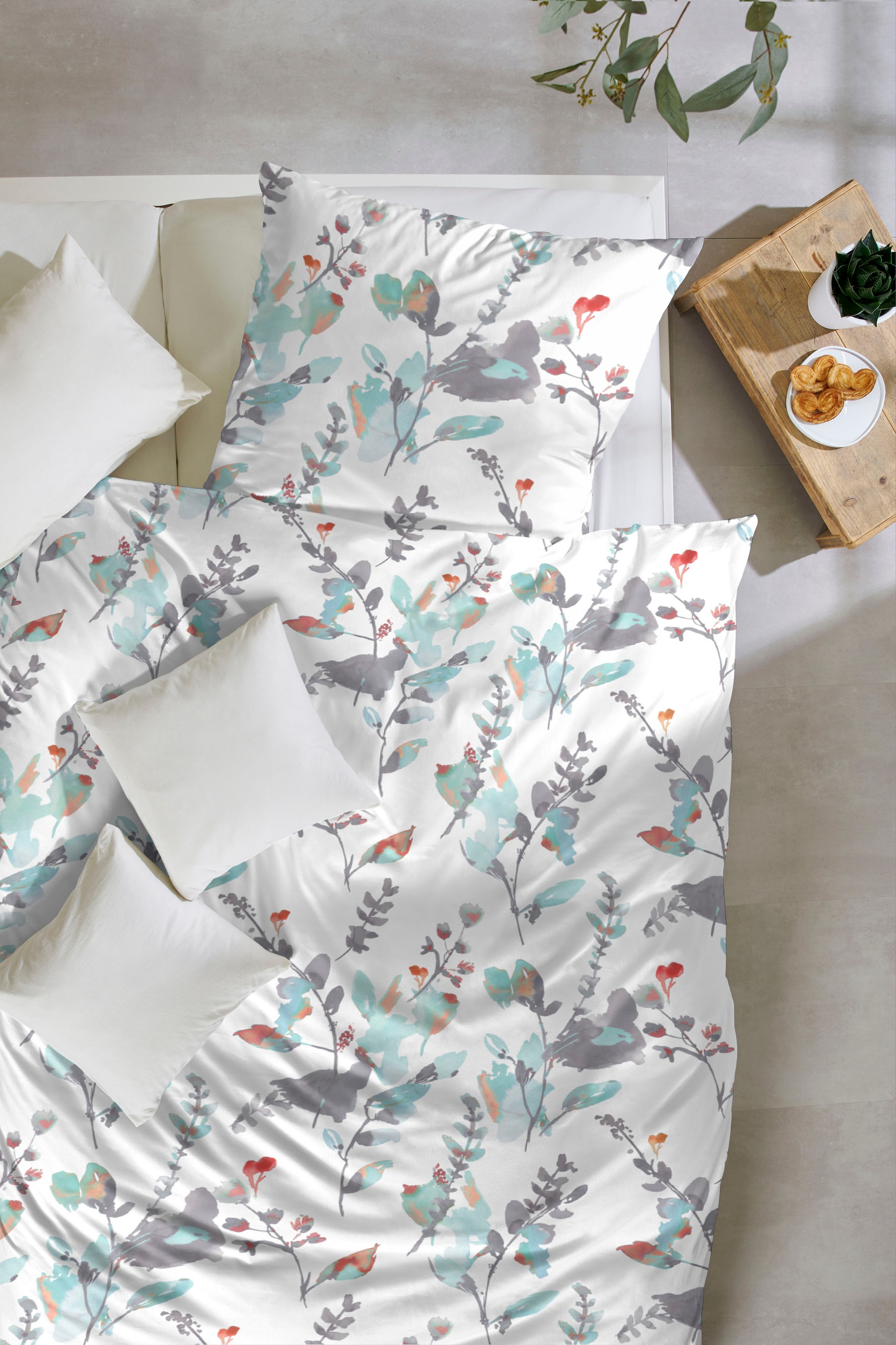 Thumbnail - Primera Bettwäsche "Windspiel" 2 Stk. mit frischen Blumenranken