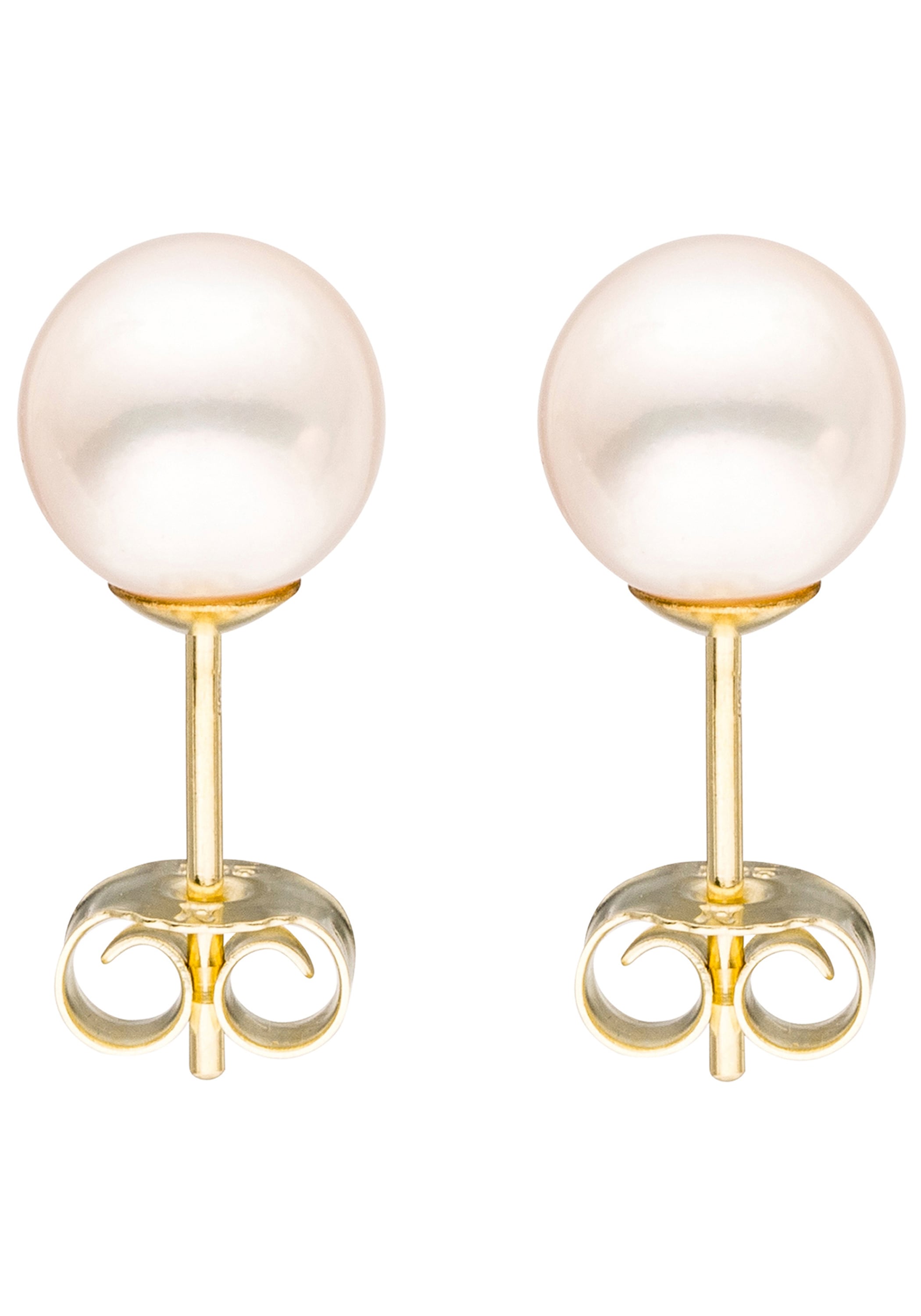 JOBO Paar Ohrstecker 333 Gold mit Süßwasser-Zuchtperlen 7,5 mm