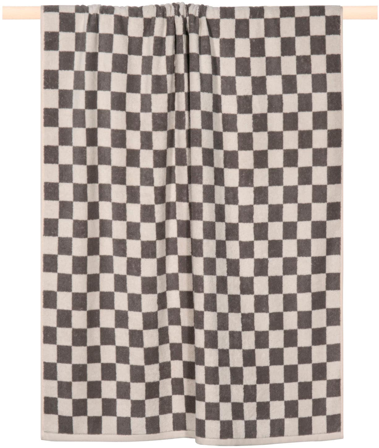 Strandtuch PAD, B:100cm L:180cm, schwarz, Frottee, Frottee, Handtücher, "Chess", Made in Europe